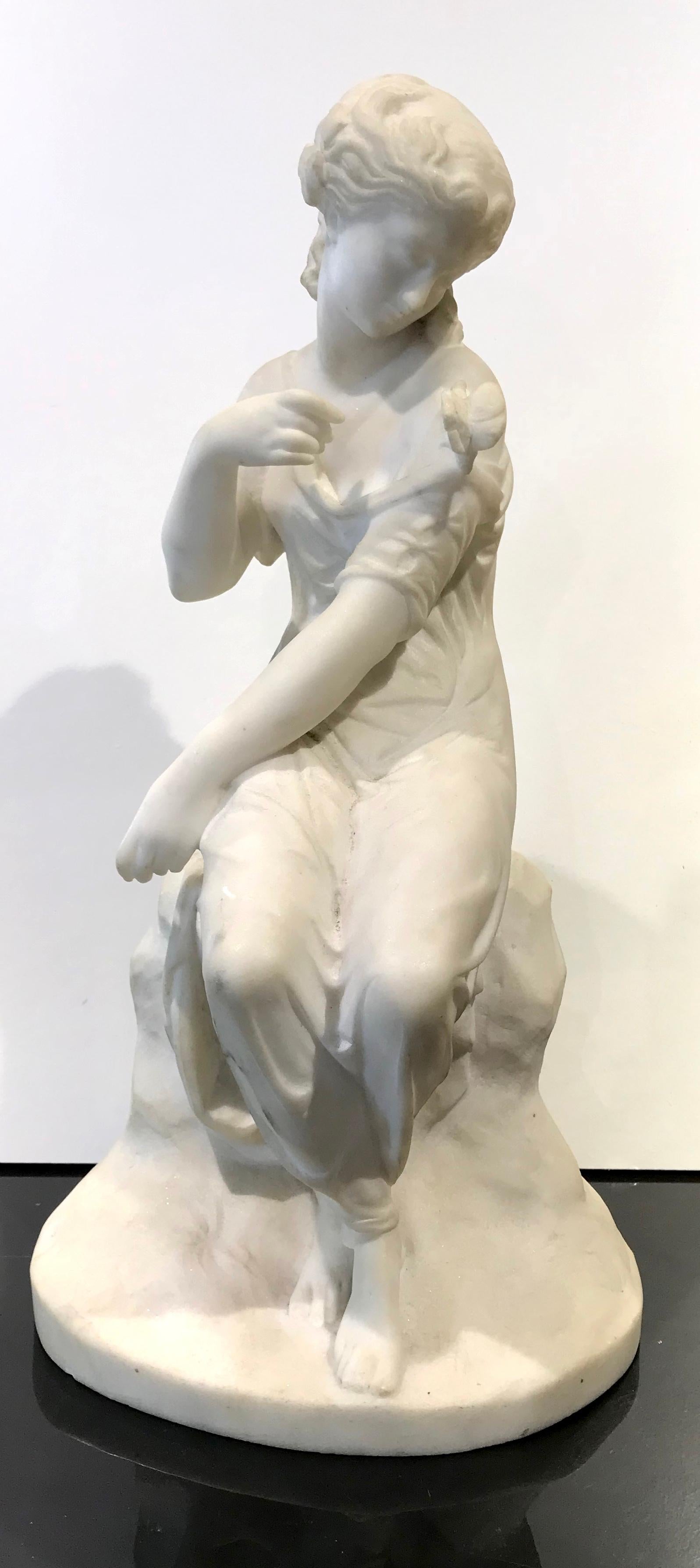 19th Century French Marble Sculpture of Psyche by James Pradier Signed 8