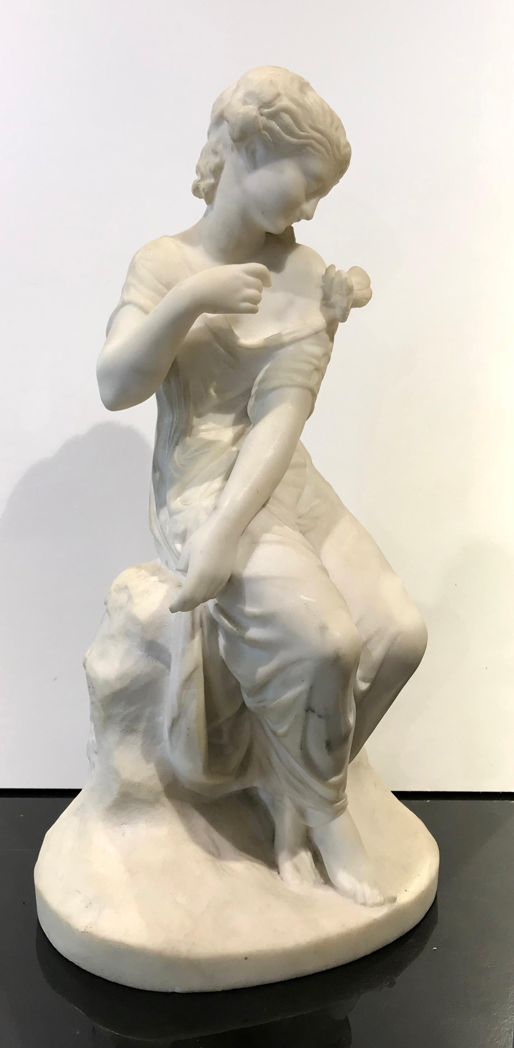 Neoclassical 19th Century French Marble Sculpture of Psyche by James Pradier Signed
