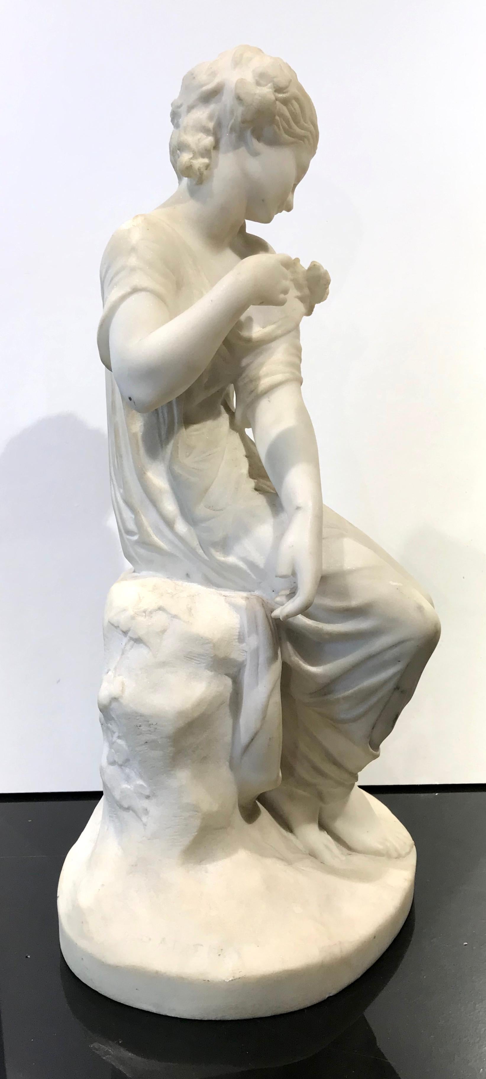 19th Century French Marble Sculpture of Psyche by James Pradier Signed In Good Condition In Roma, IT