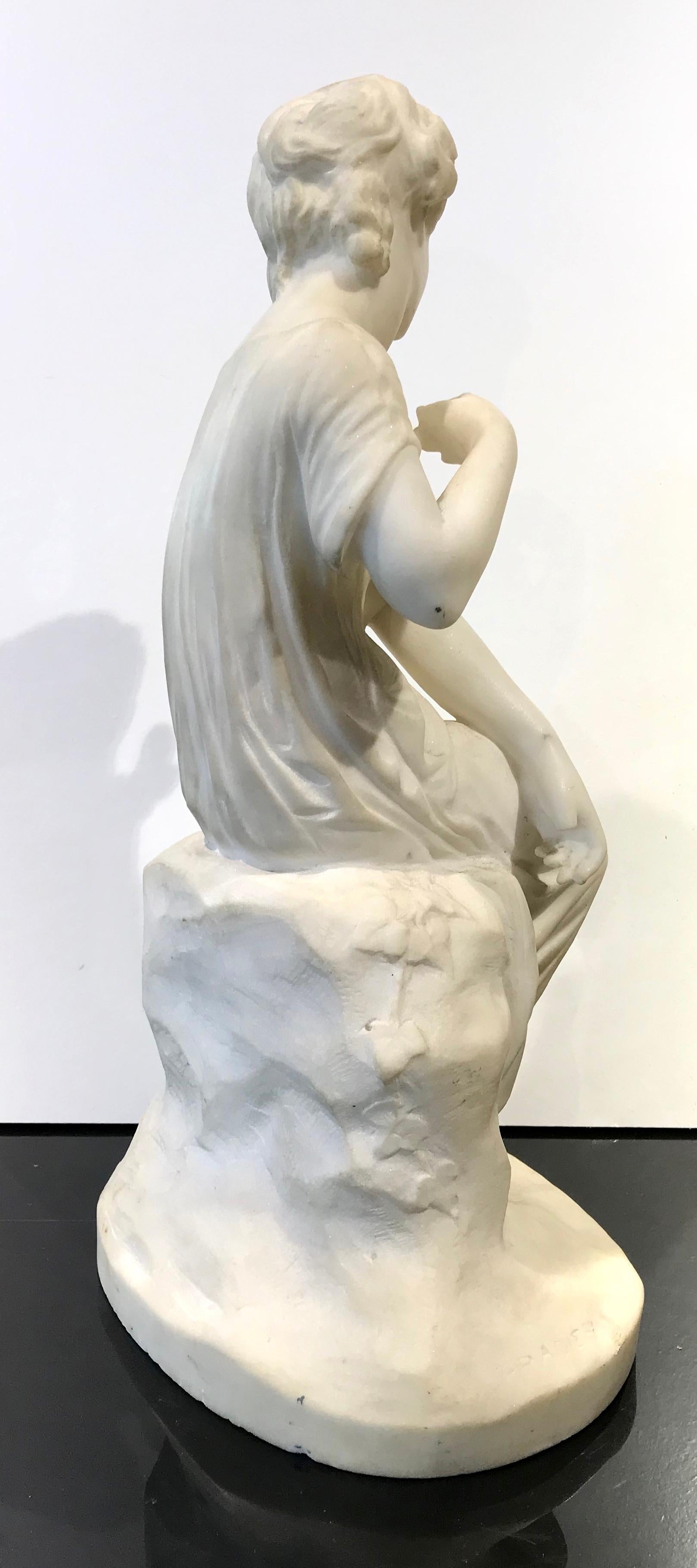 19th Century French Marble Sculpture of Psyche by James Pradier Signed 1