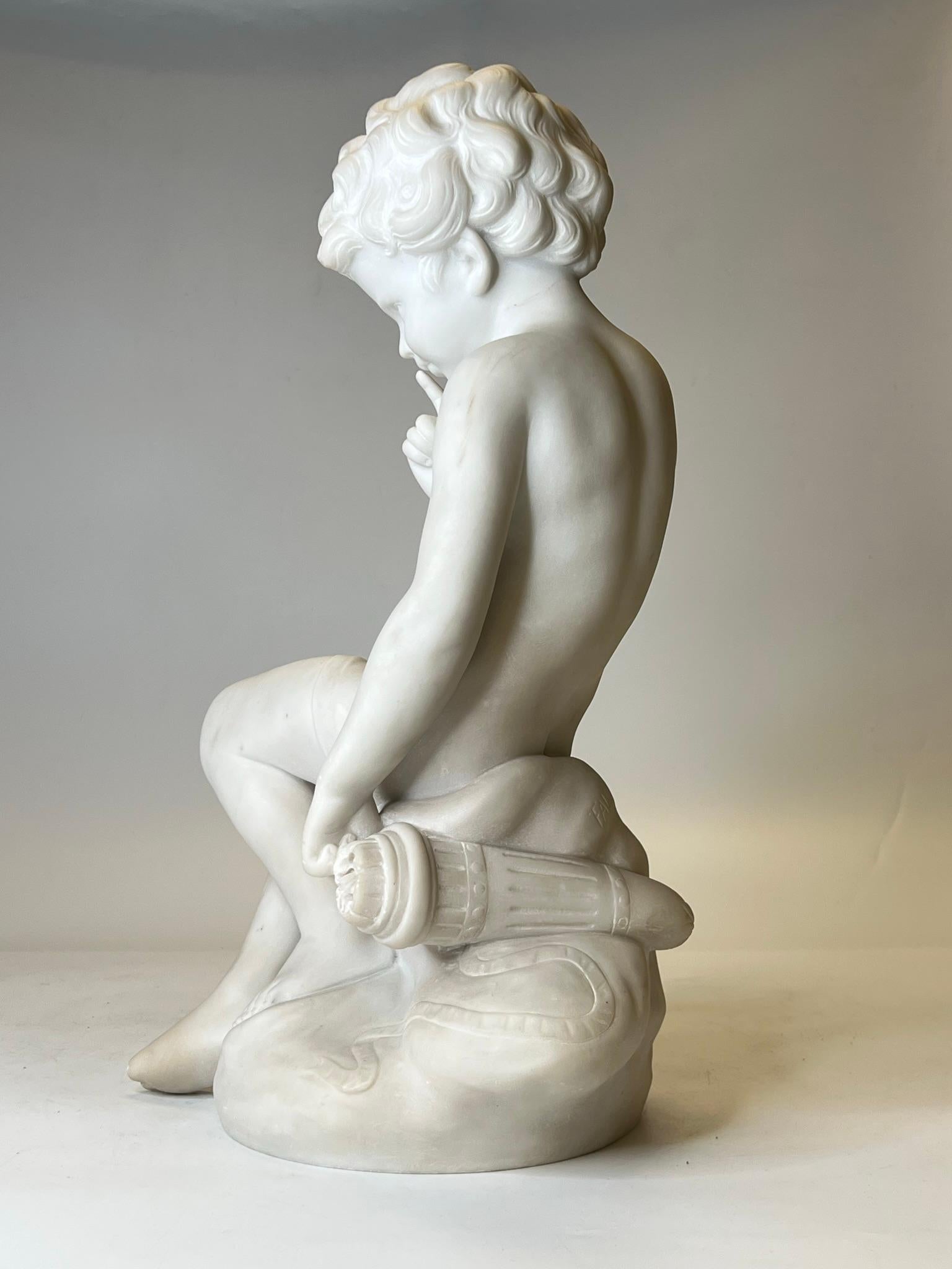 19. Jahrhundert Französische Marmorstatue Amor nach Étienne Maurice Falconet 7
