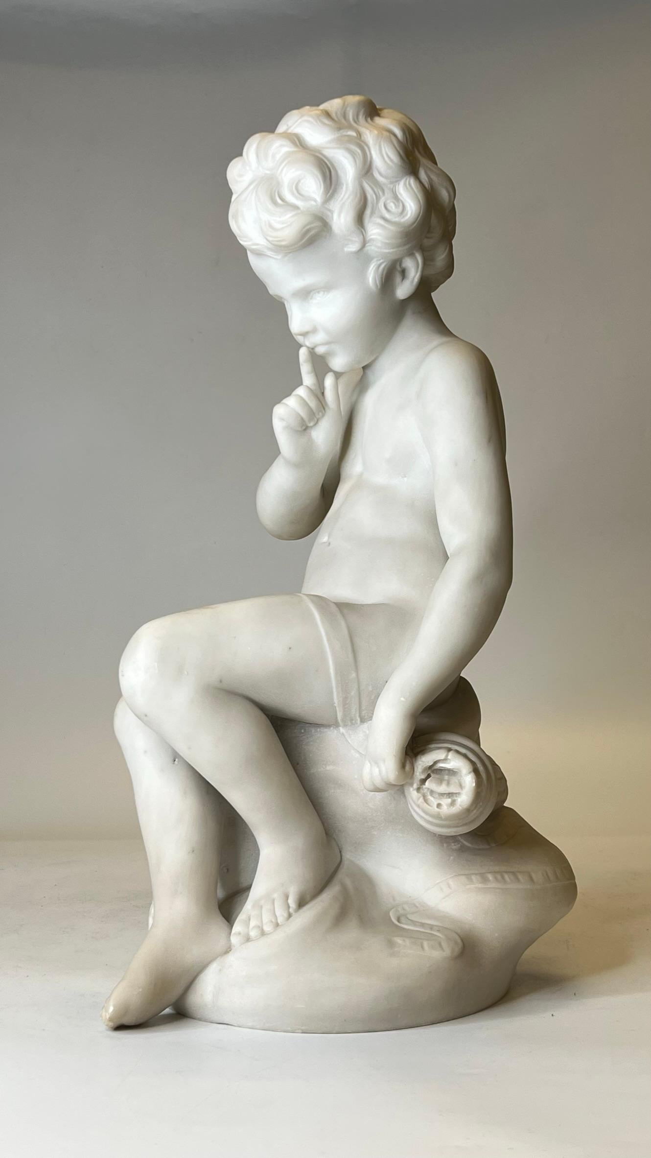 19. Jahrhundert Französische Marmorstatue Amor nach Étienne Maurice Falconet 8