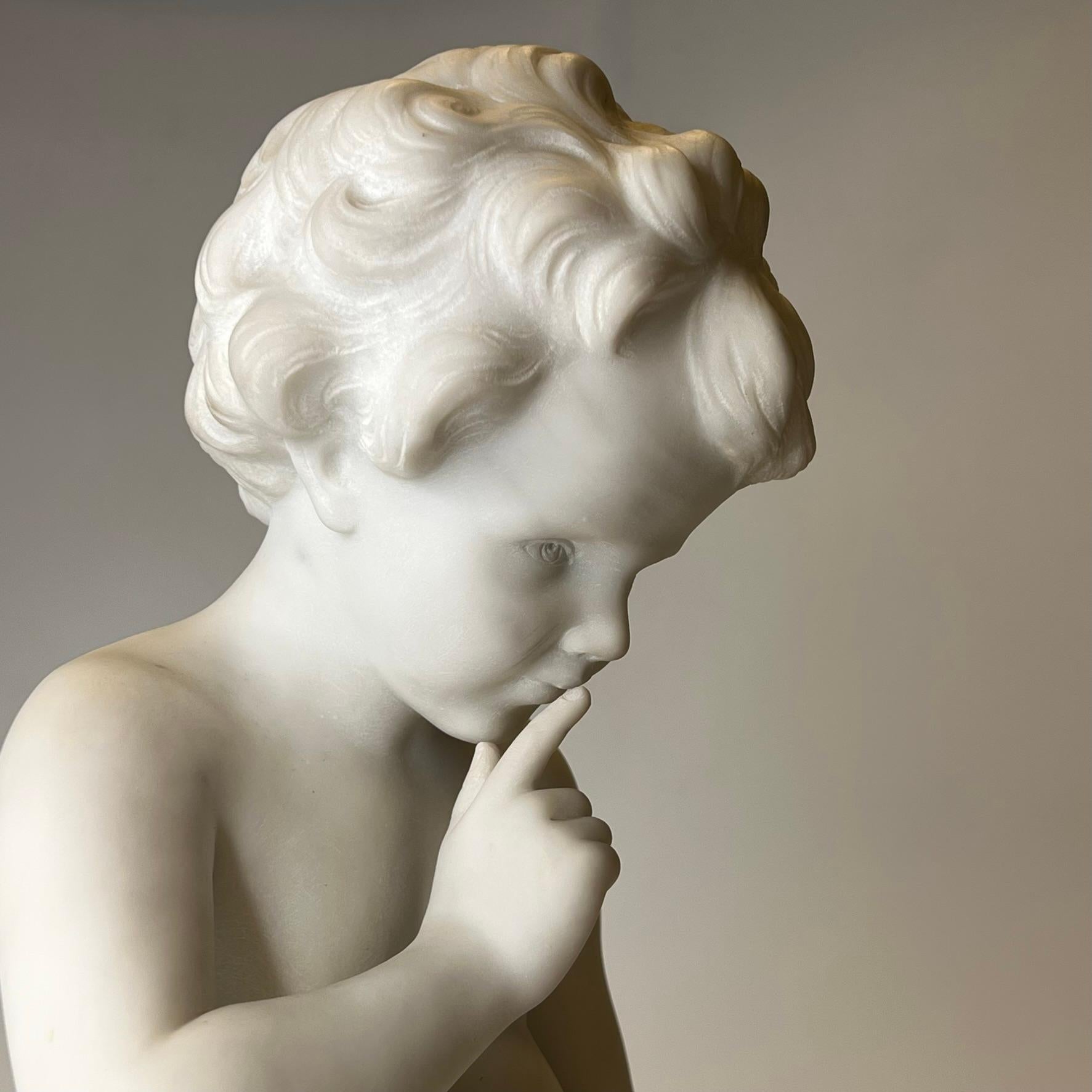 19. Jahrhundert Französische Marmorstatue Amor nach Étienne Maurice Falconet 4