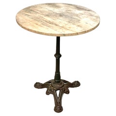 19th Century French Marble Top and Cast Iron Bistro Table