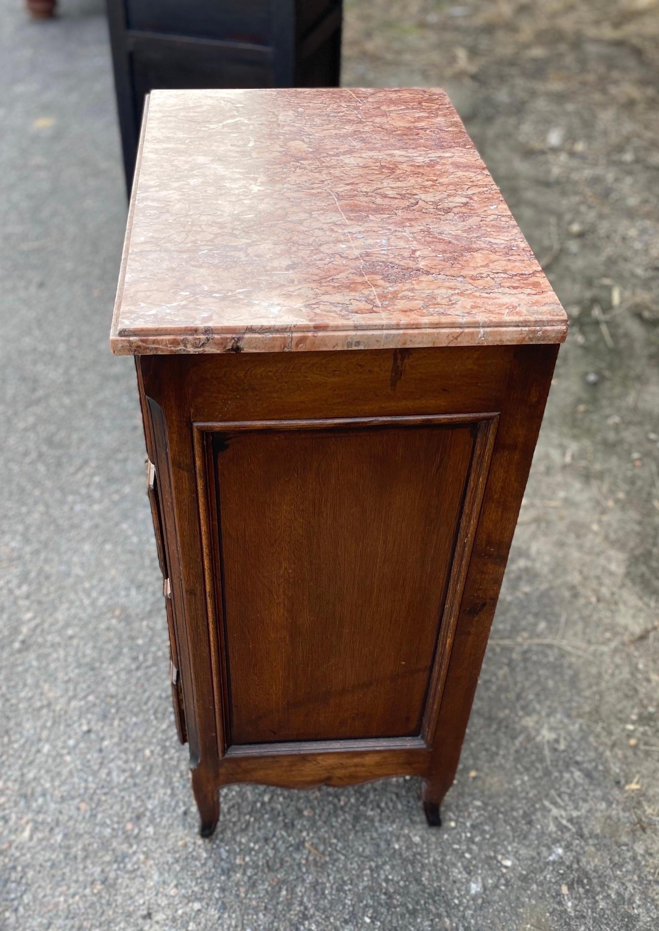 19th Century French Marble Top Bedside Chest For Sale 2