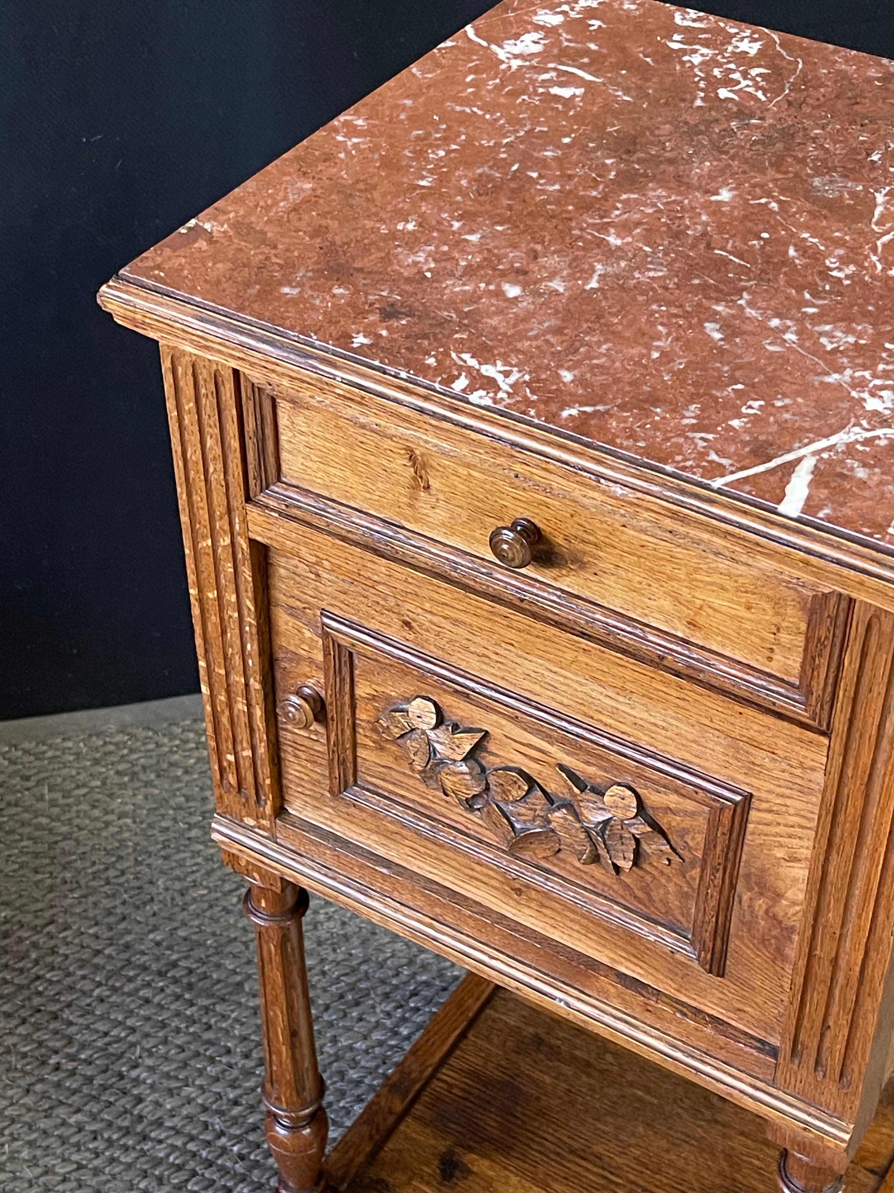 19th Century French Marble Top Bedside Table  For Sale 6