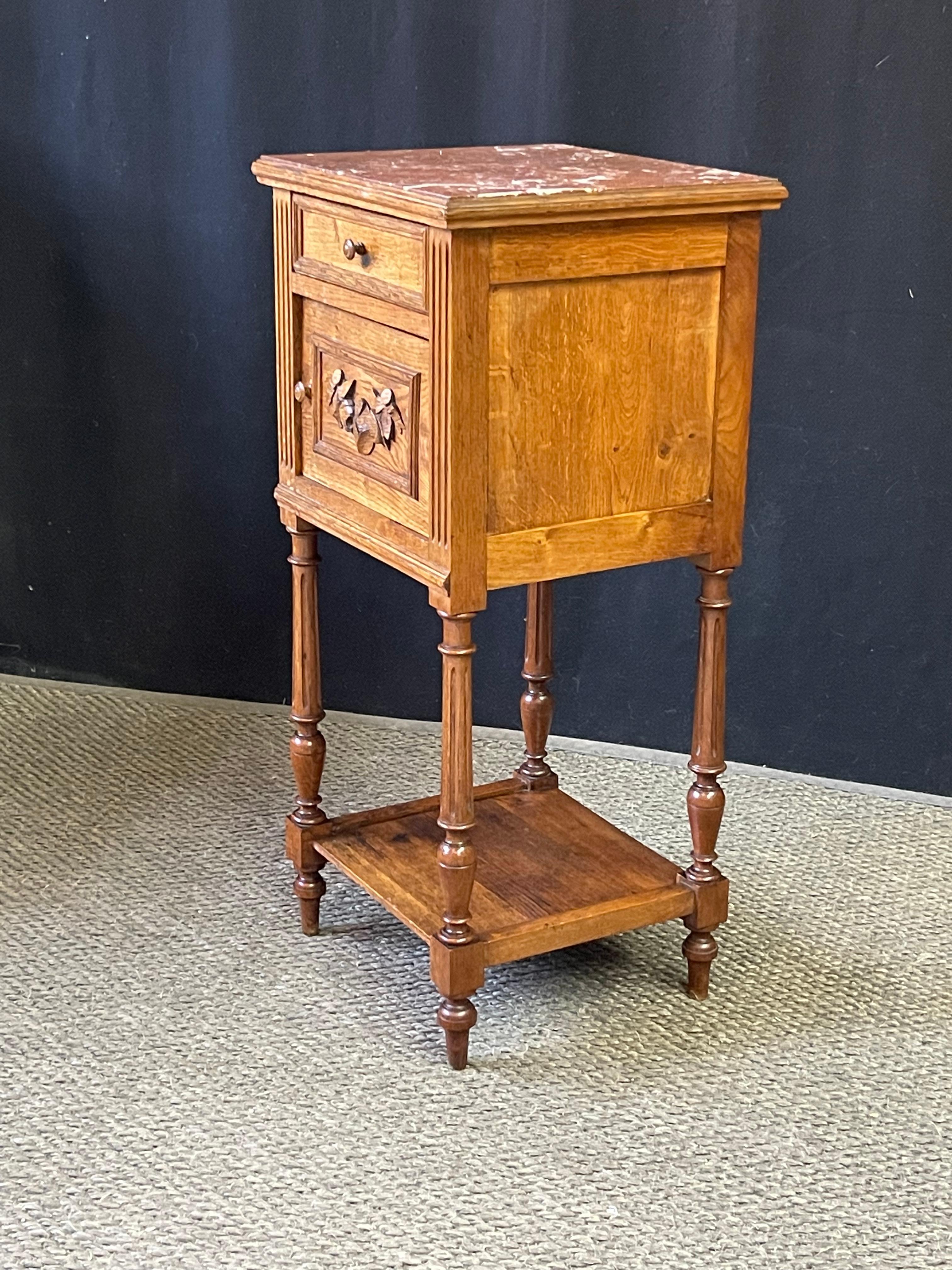 19th Century French Marble Top Bedside Table  For Sale 9