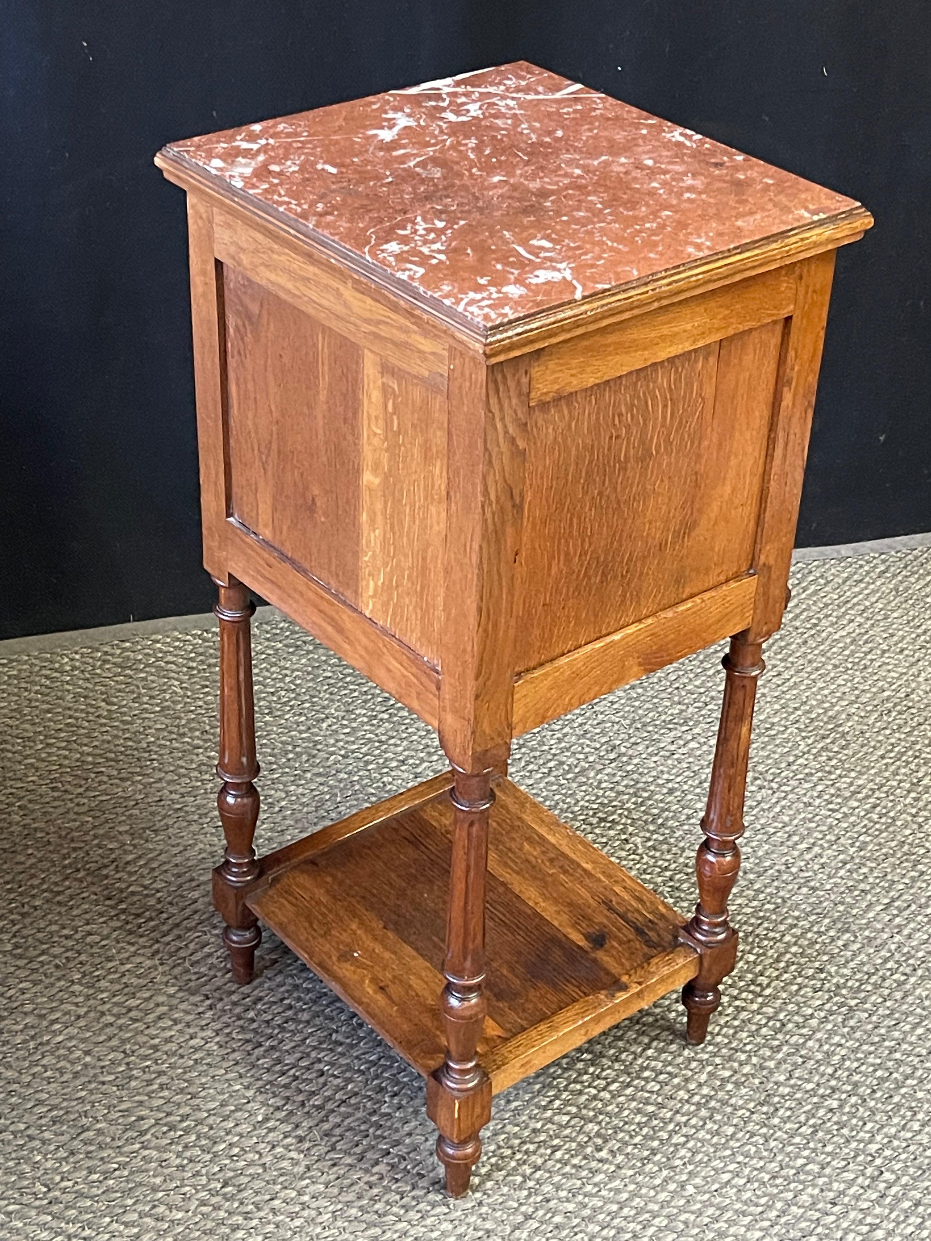 19th Century French Marble Top Bedside Table  For Sale 1