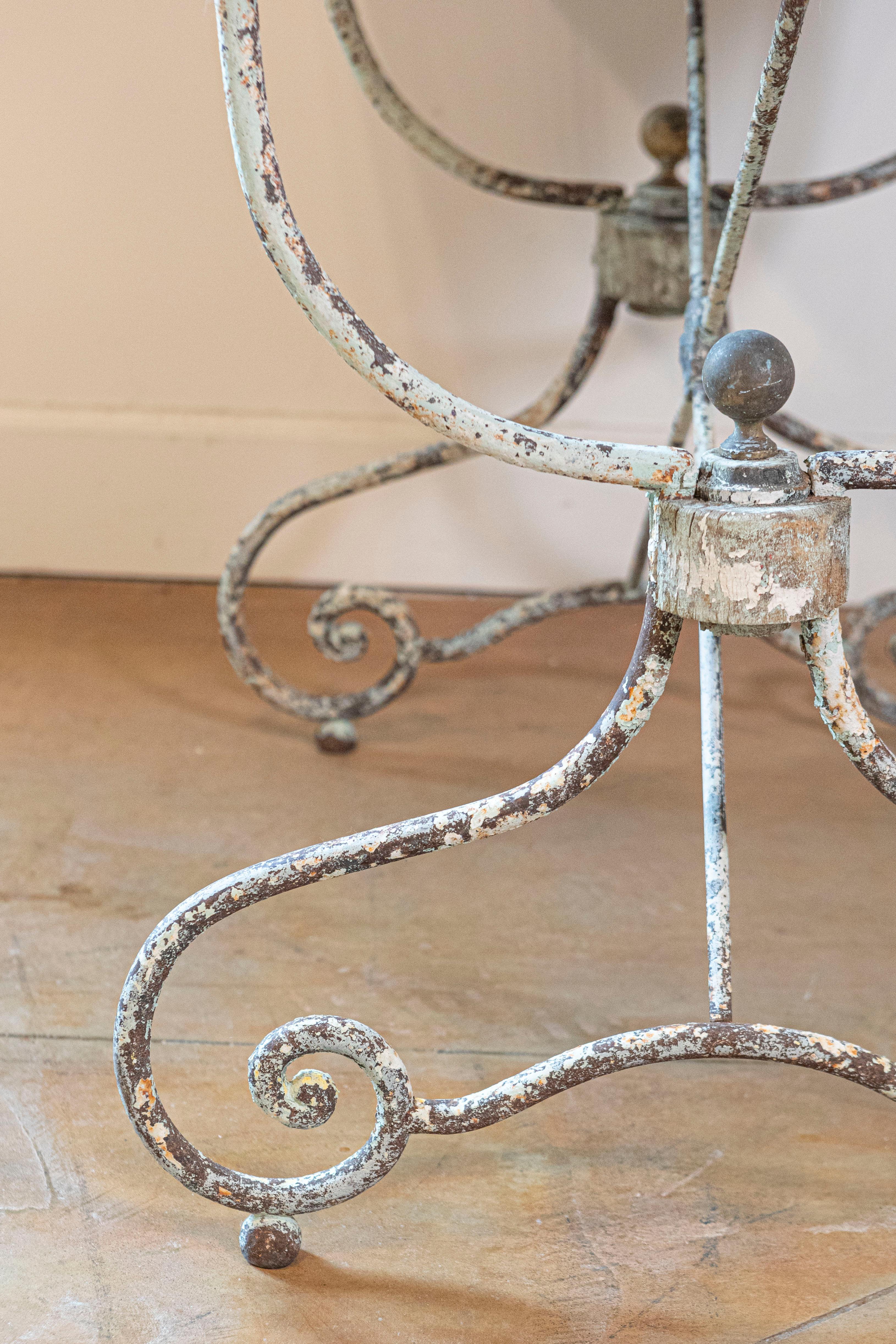 Carrara Marble 19th Century French Marble Top Bistro Table