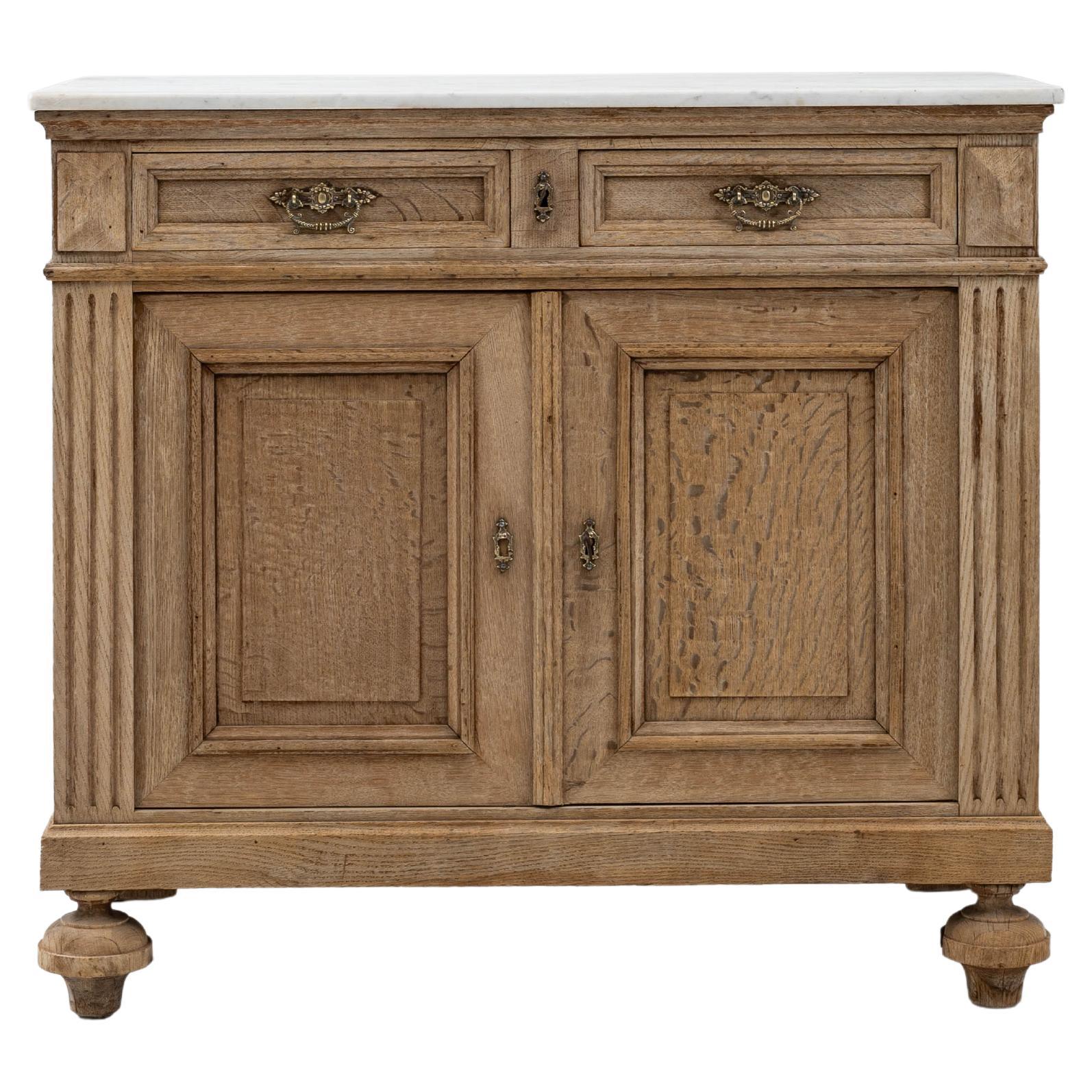 Buffet francese con piano in marmo del XIX secolo in vendita