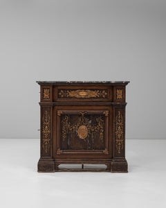 19th Century French Marble-Top Buffet with Gilt Floral Detailing