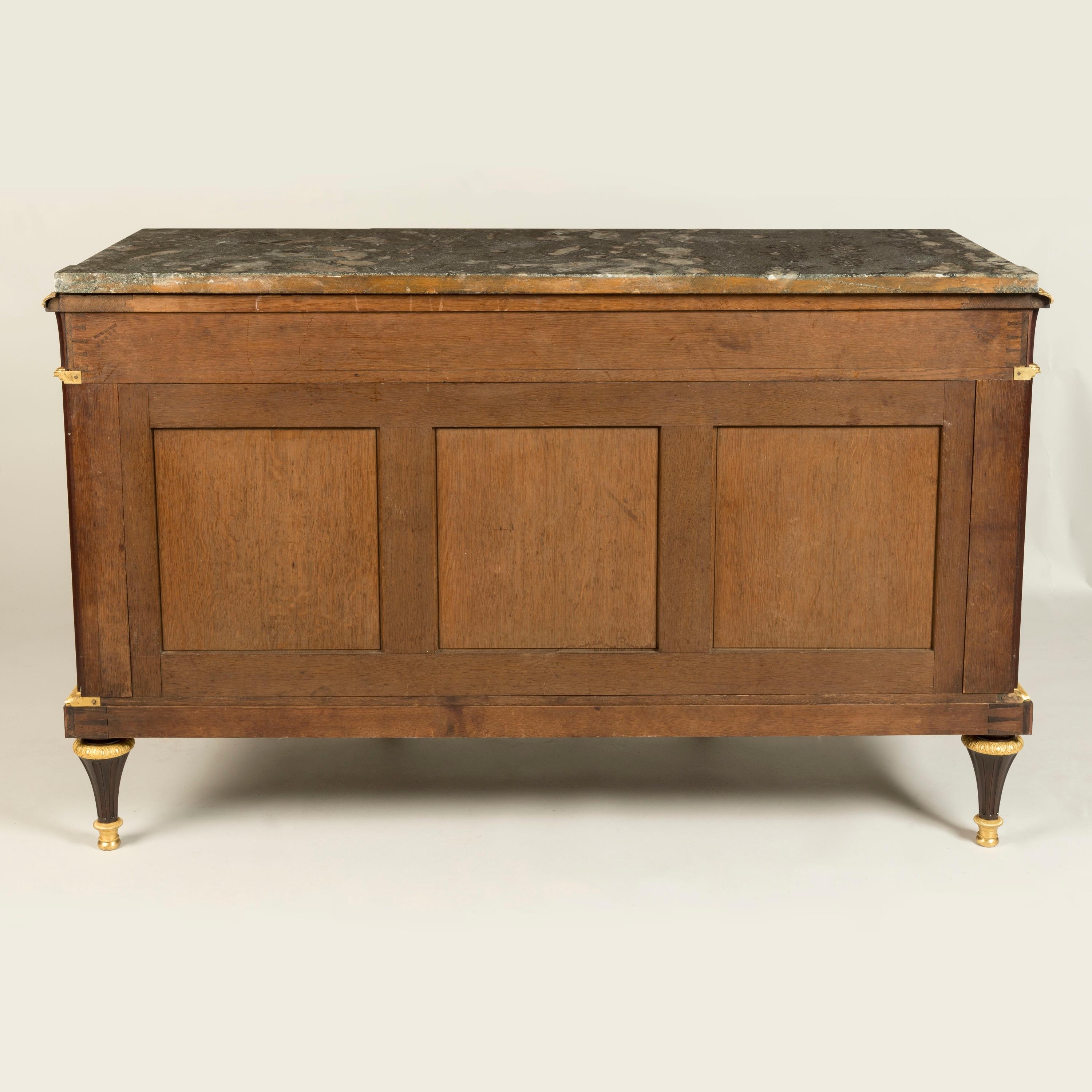 19th Century French Marble Top Commode in the Louis XVI Style by Henry Dasson For Sale 7