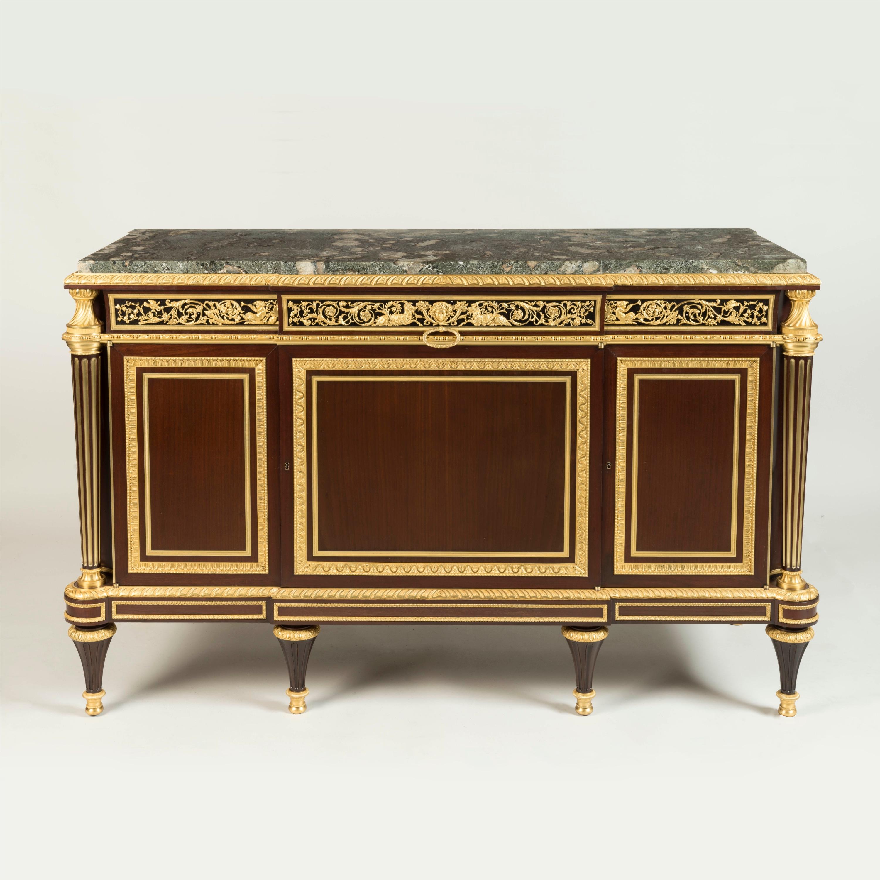 19th Century French Marble Top Commode in the Louis XVI Style by Henry Dasson In Good Condition For Sale In London, GB