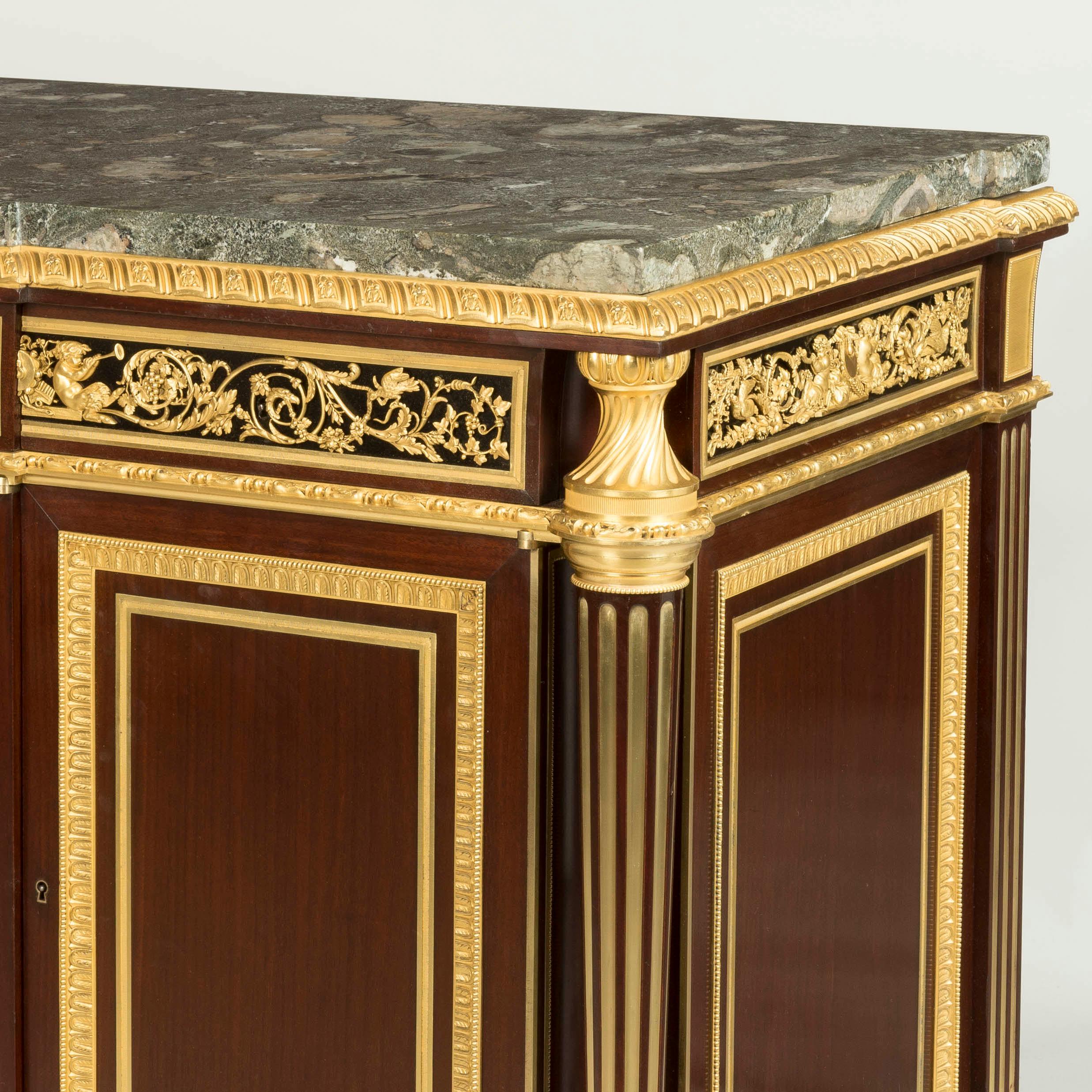 19th Century French Marble Top Commode in the Louis XVI Style by Henry Dasson For Sale 1