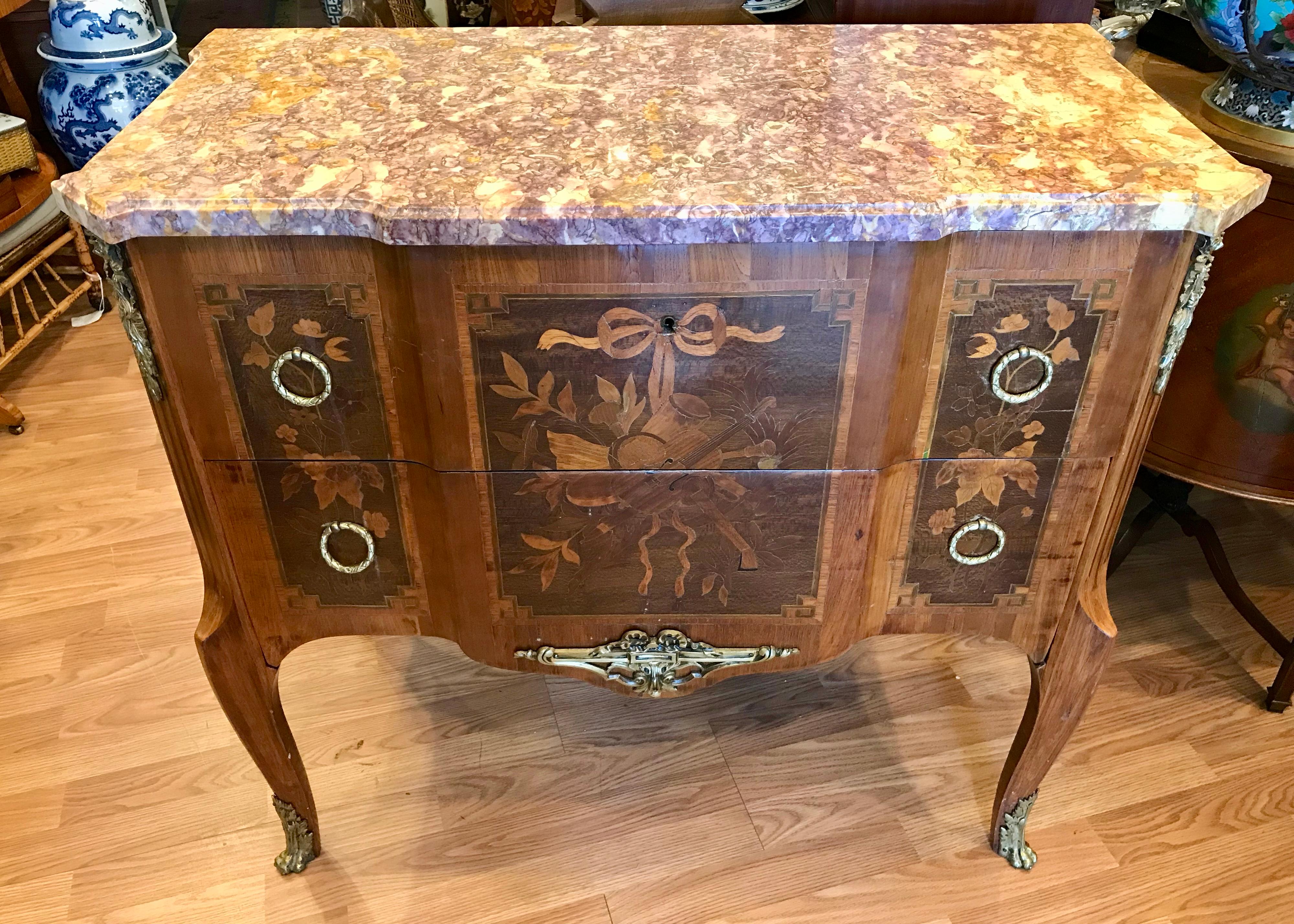 19th Century French Marble Top Commode Signed Paul Sormani 1