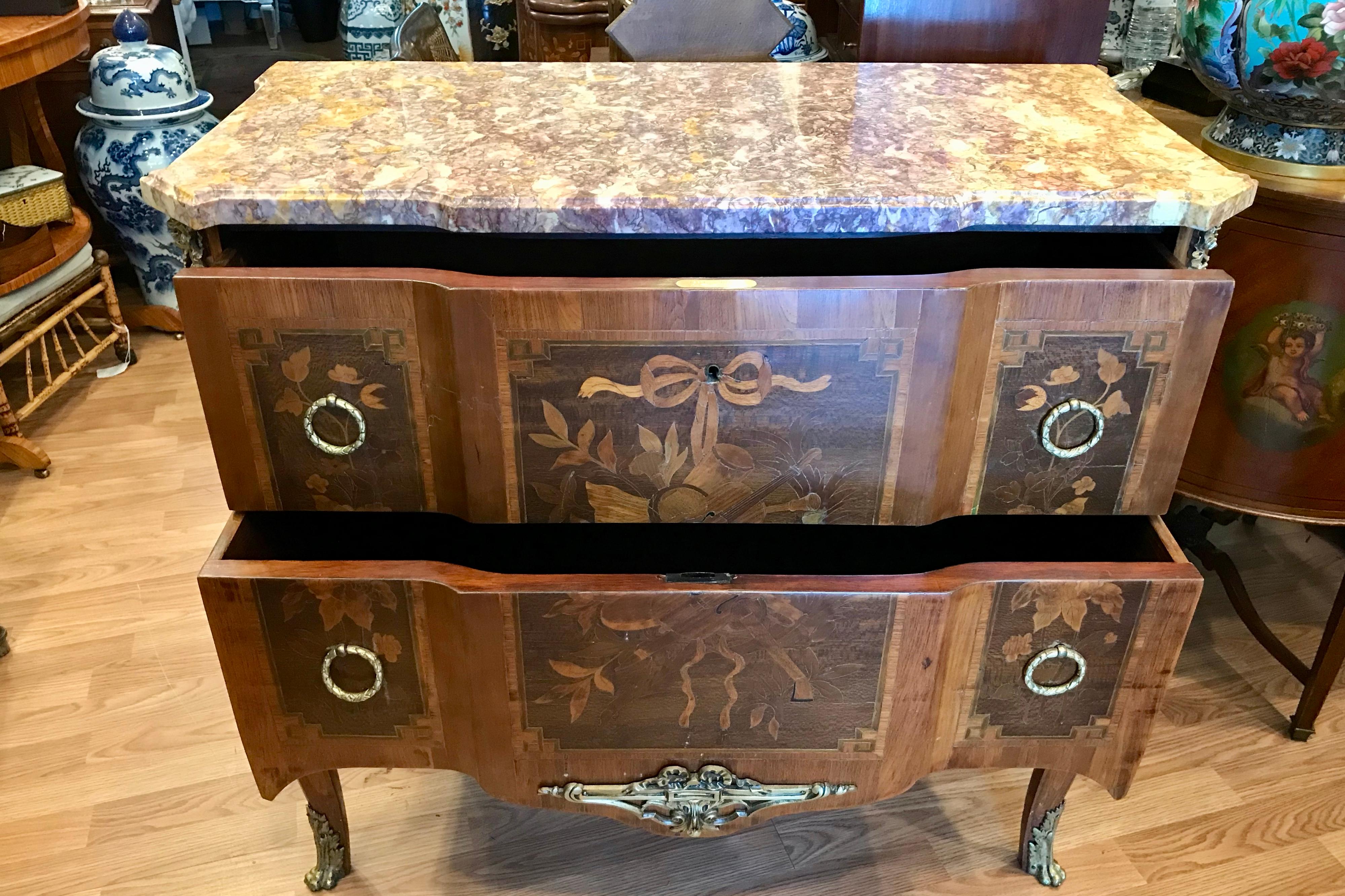 19th Century French Marble Top Commode Signed Paul Sormani 3
