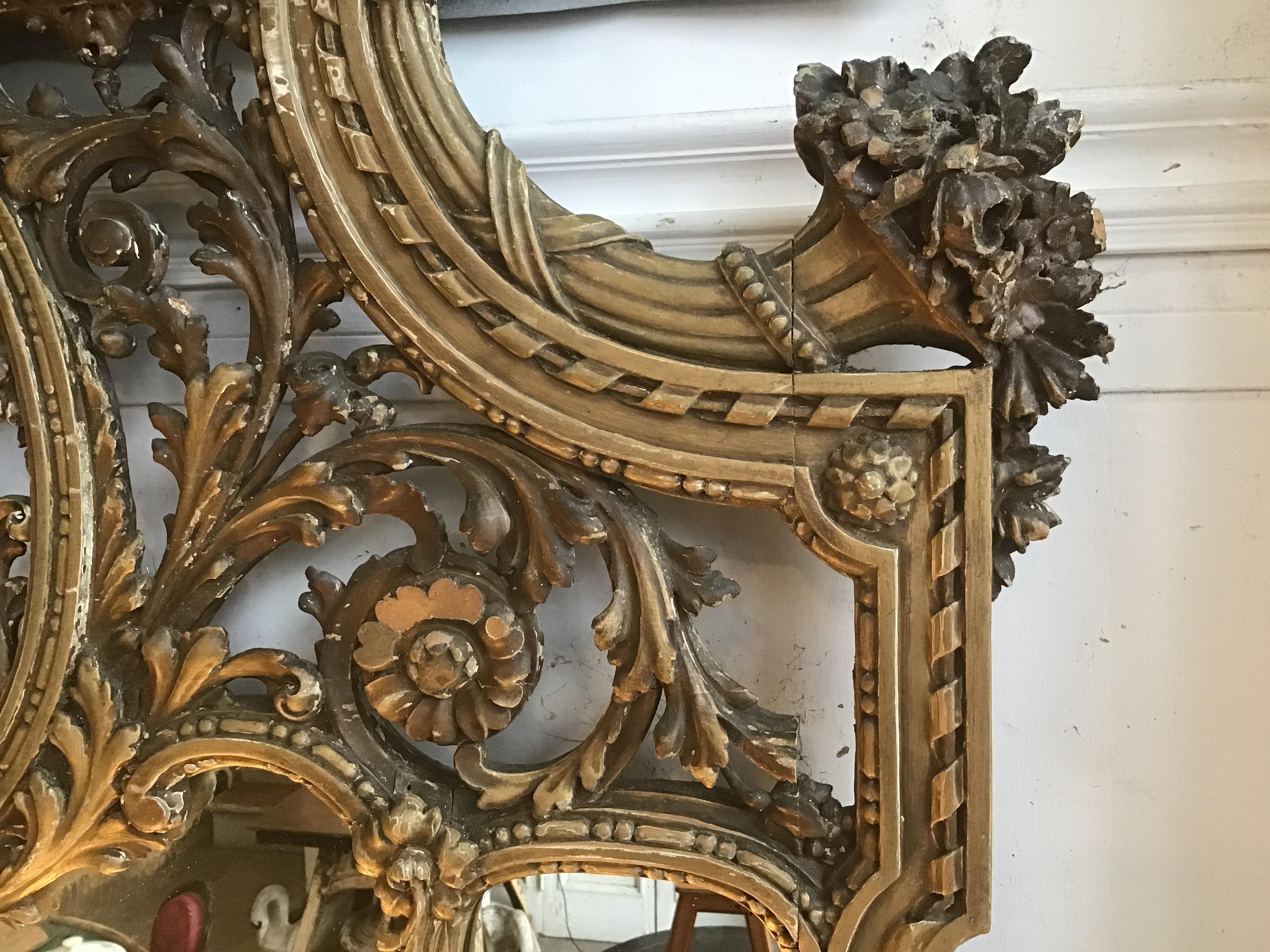 19th Century French Marble-Top Console with Giltwood Framed Mirror from 1890s 8