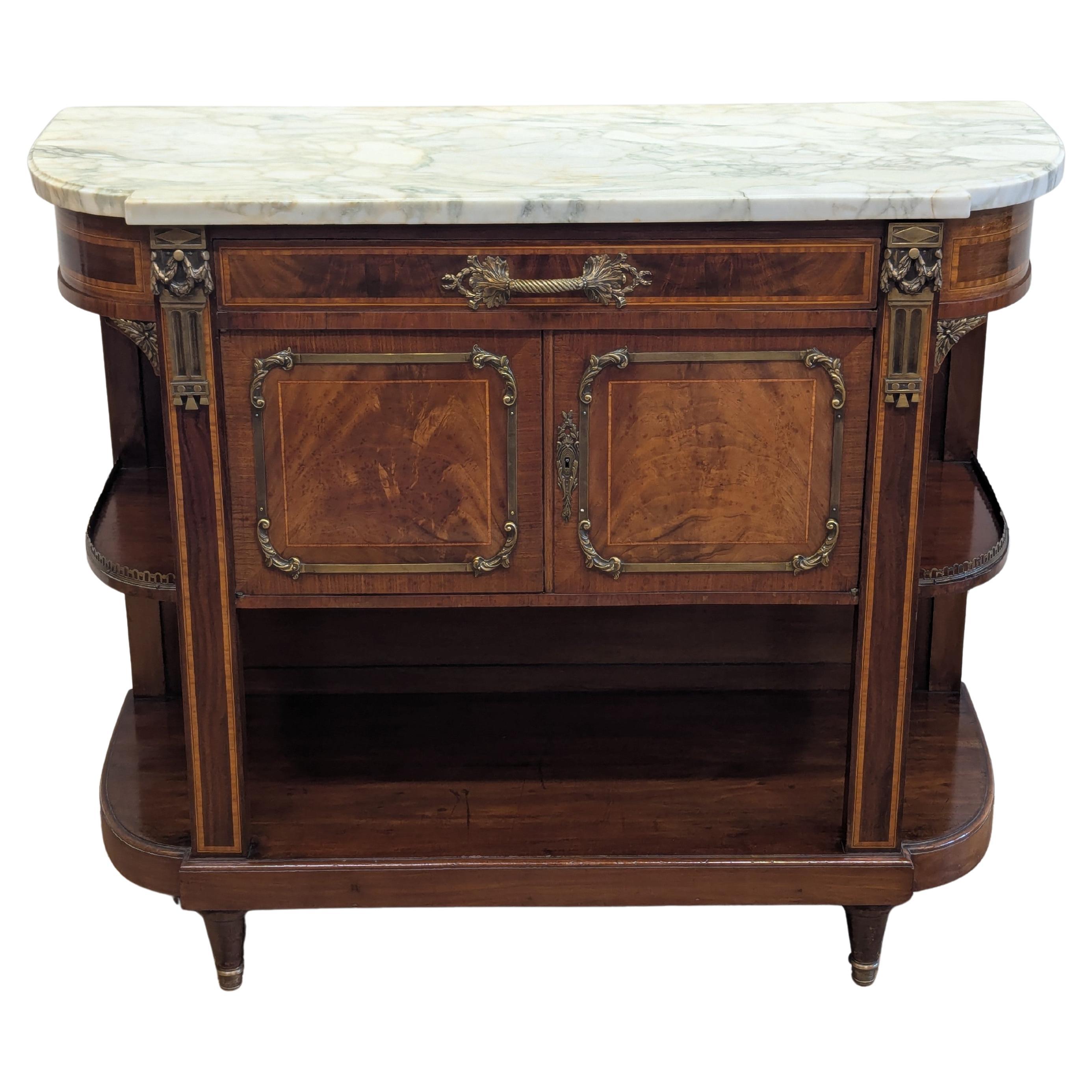 19th century French Marble Top Credenza Server Alexandre Hugnet