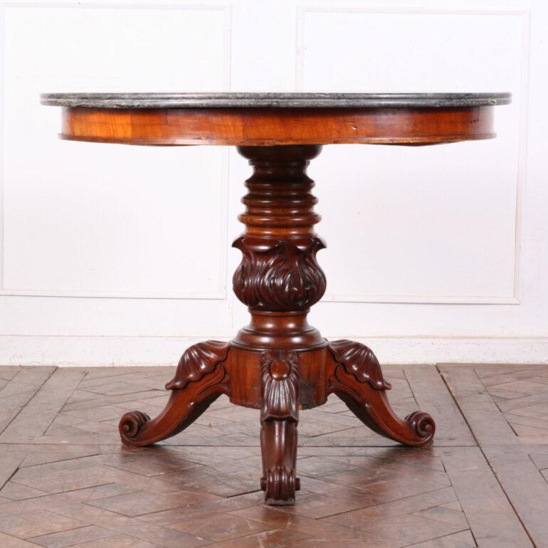 19th Century French Marble Top Gueridon Centre Table In Good Condition In Vancouver, British Columbia