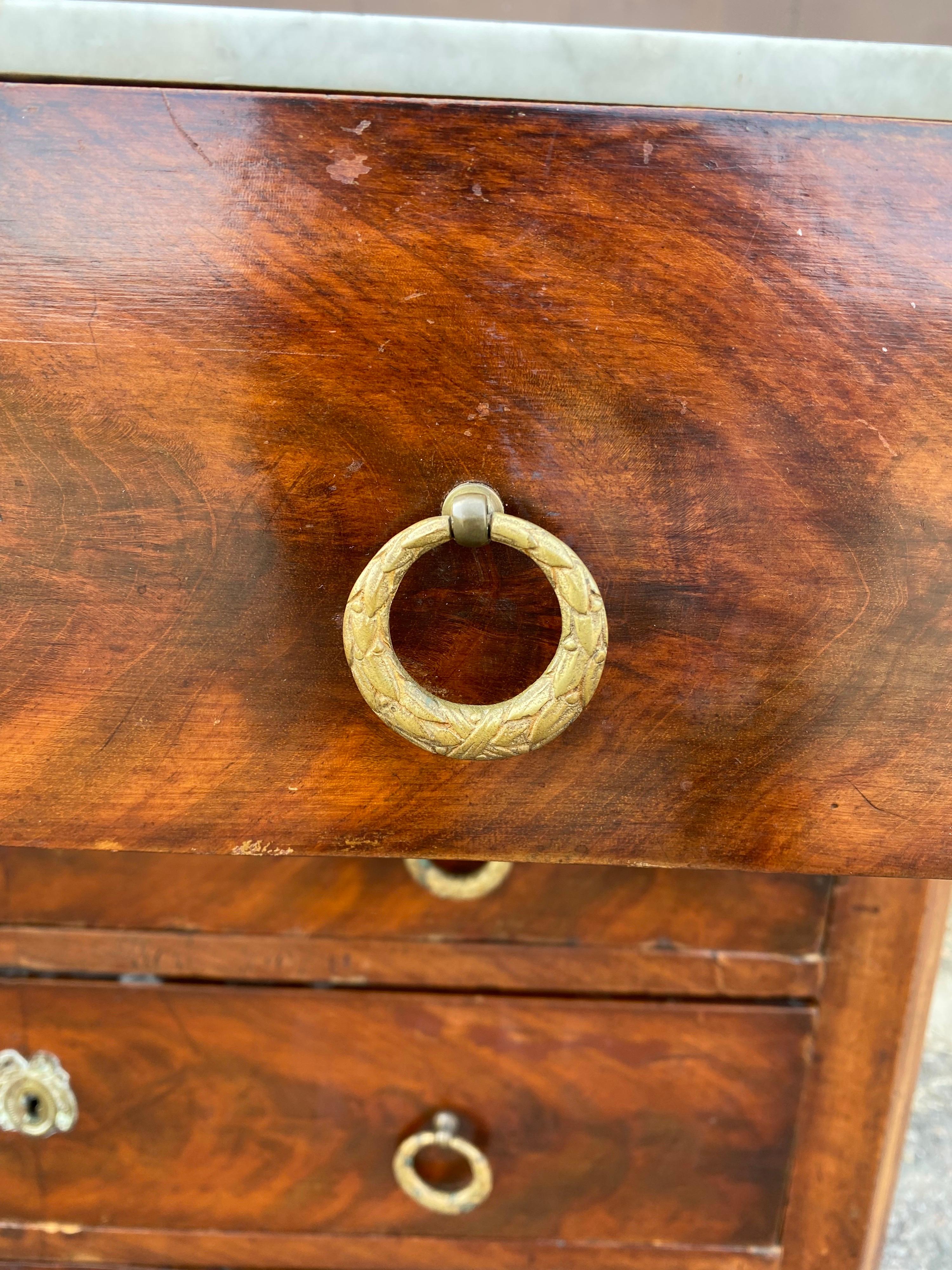 19th Century French Marble Top Mahogany Chest 5