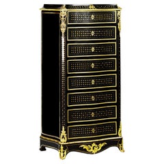 19th Century, French Marble-Top Secretaire Boulle À La Reine Napoleon III