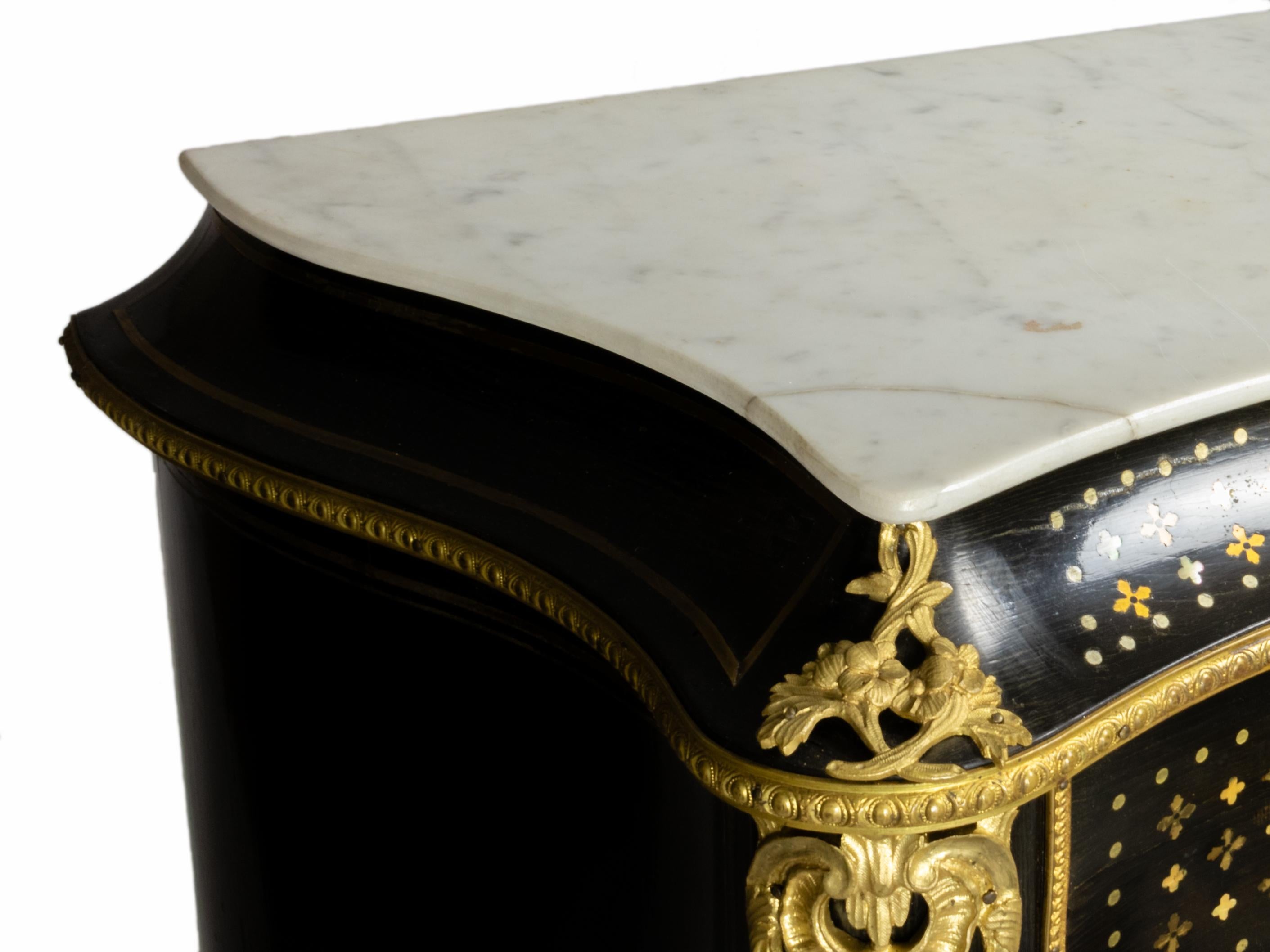 19th Century, French Marble-Top Secretaire Boulle À La Reine Napoleon III For Sale 3
