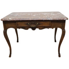 Antique 19th Century French Marble-Top Writing Table