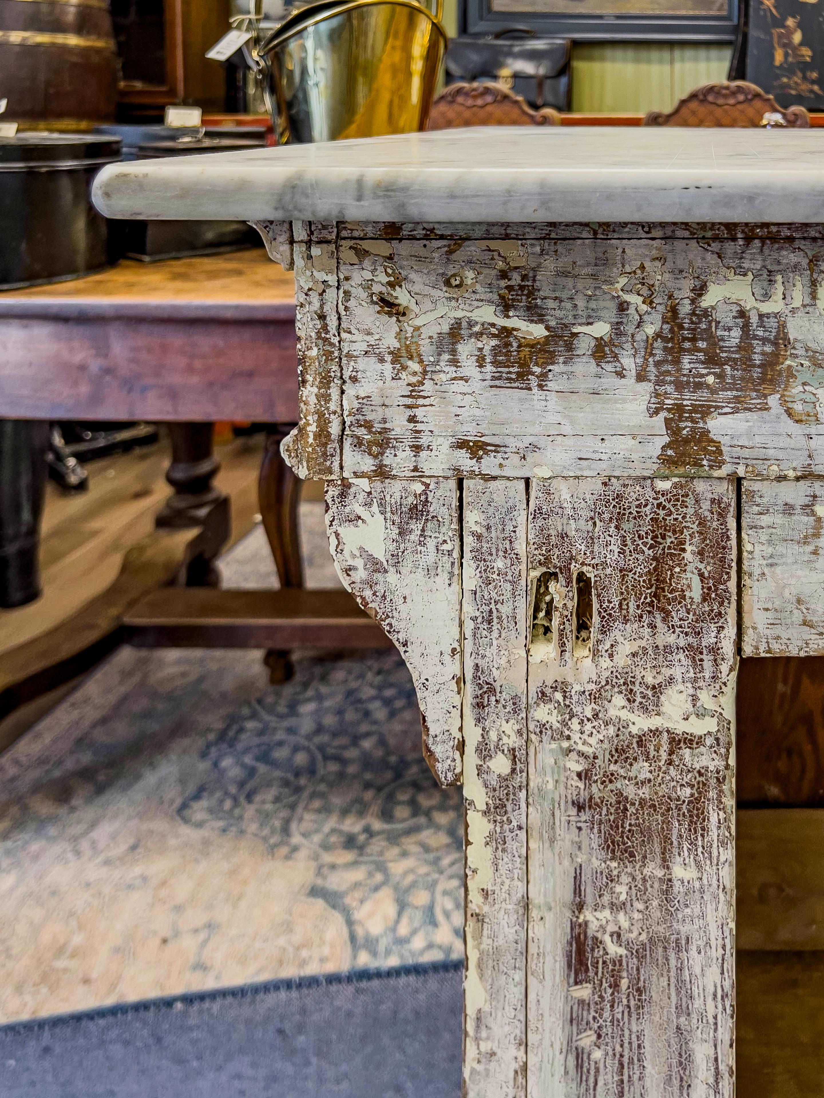 19th Century French Marble Topped Bakery Counter 10