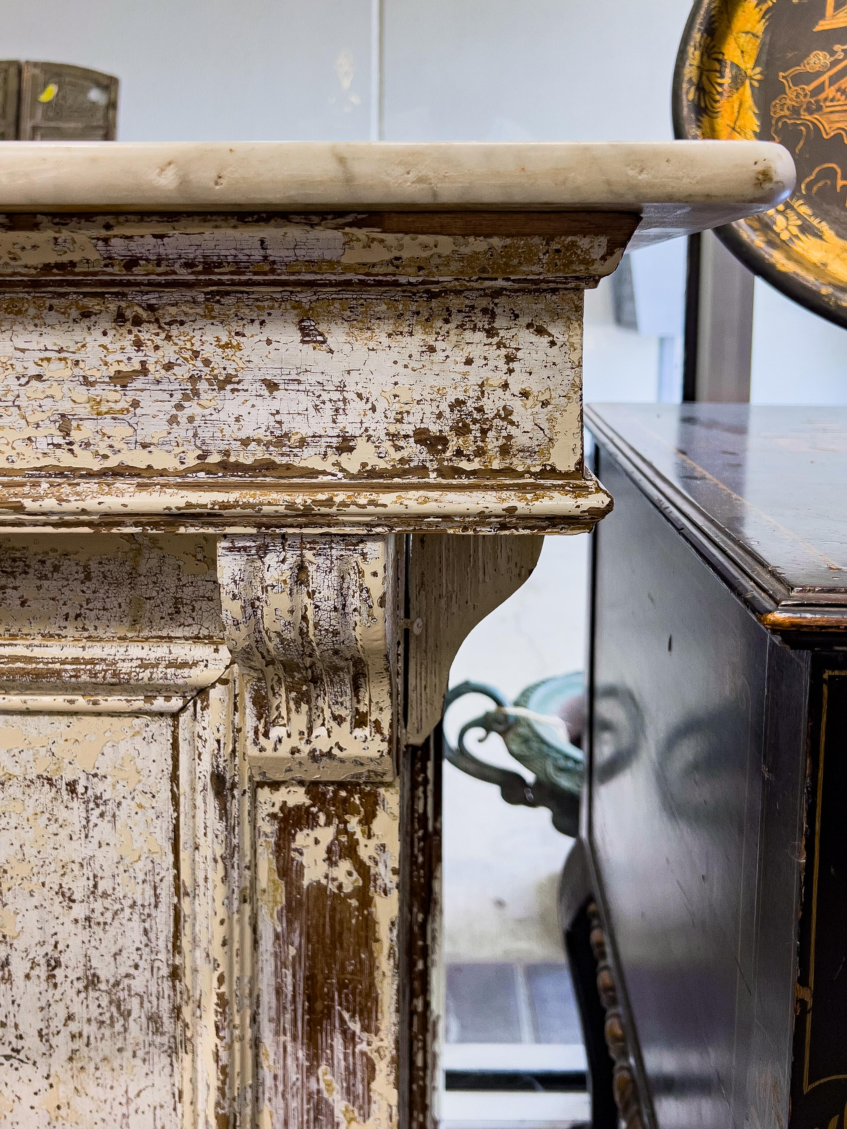 19th Century French Marble Topped Bakery Counter 2