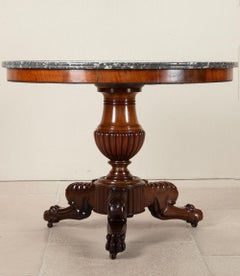 Gueridon ou table d'appoint du XIXe siècle, avec plateau en marbre