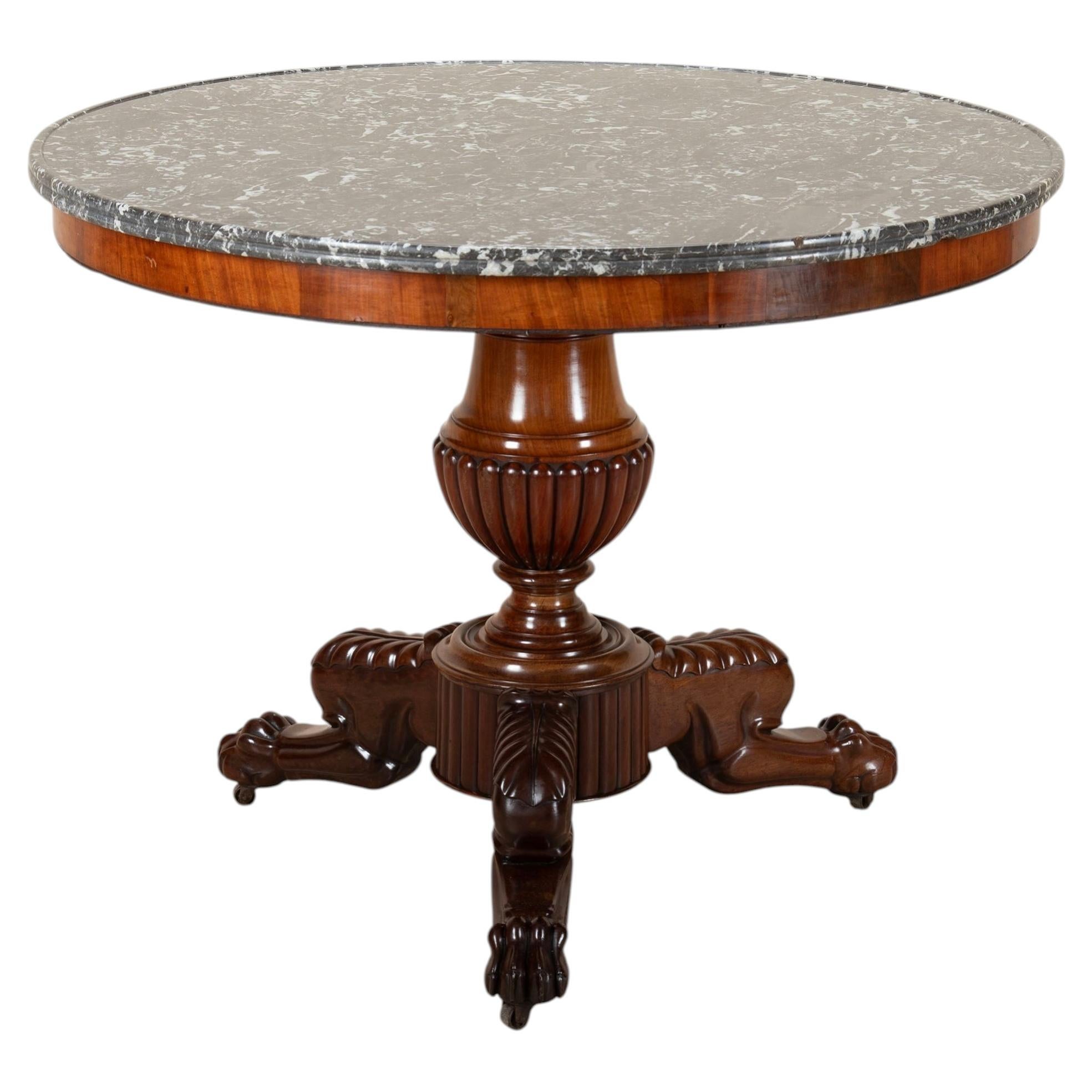 19th Century French Marble Topped Gueridon or Centre Table