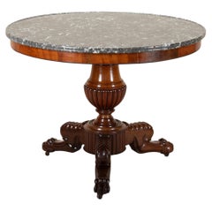 Gueridon ou table d'appoint du XIXe siècle, avec plateau en marbre