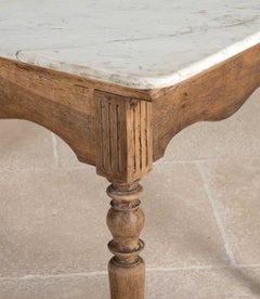 19th Century French Marble Topped Table from a Boulangerie