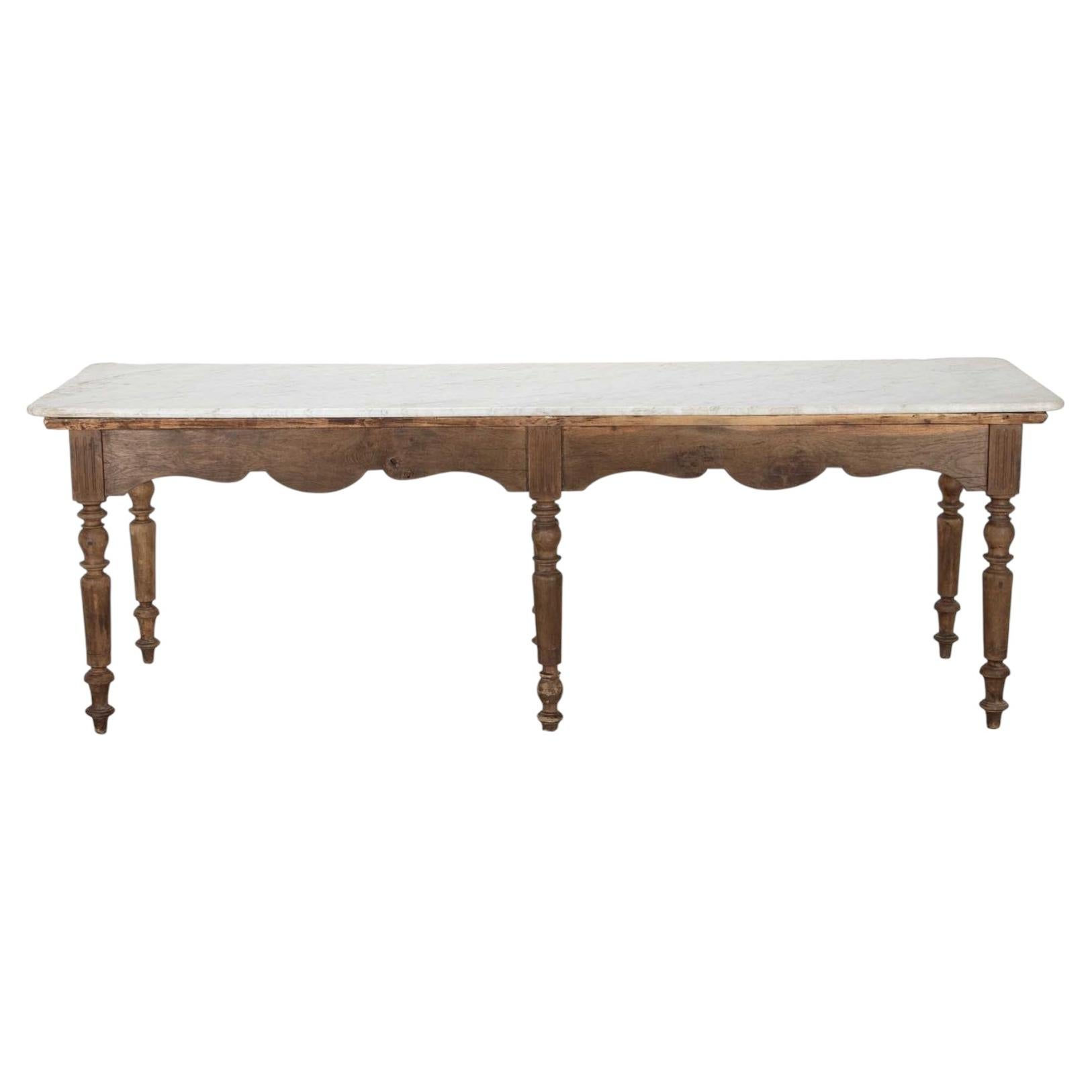 19th Century French Marble Topped Table from a Boulangerie