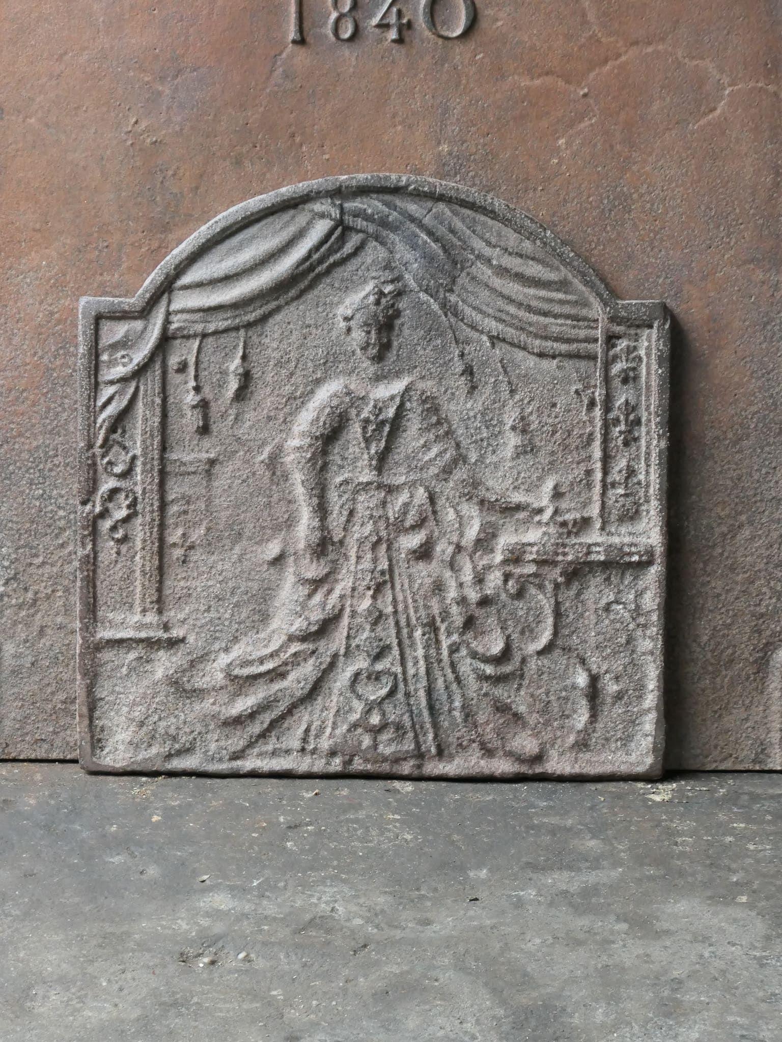 Piantana francese del XIX secolo del periodo di Napoleone III con Mari France, regina di Francia e moglie del re Luigi XV. Lo schienale è in ghisa e presenta una patina marrone naturale. Su richiesta, può essere realizzato in nero/acciaio. Le