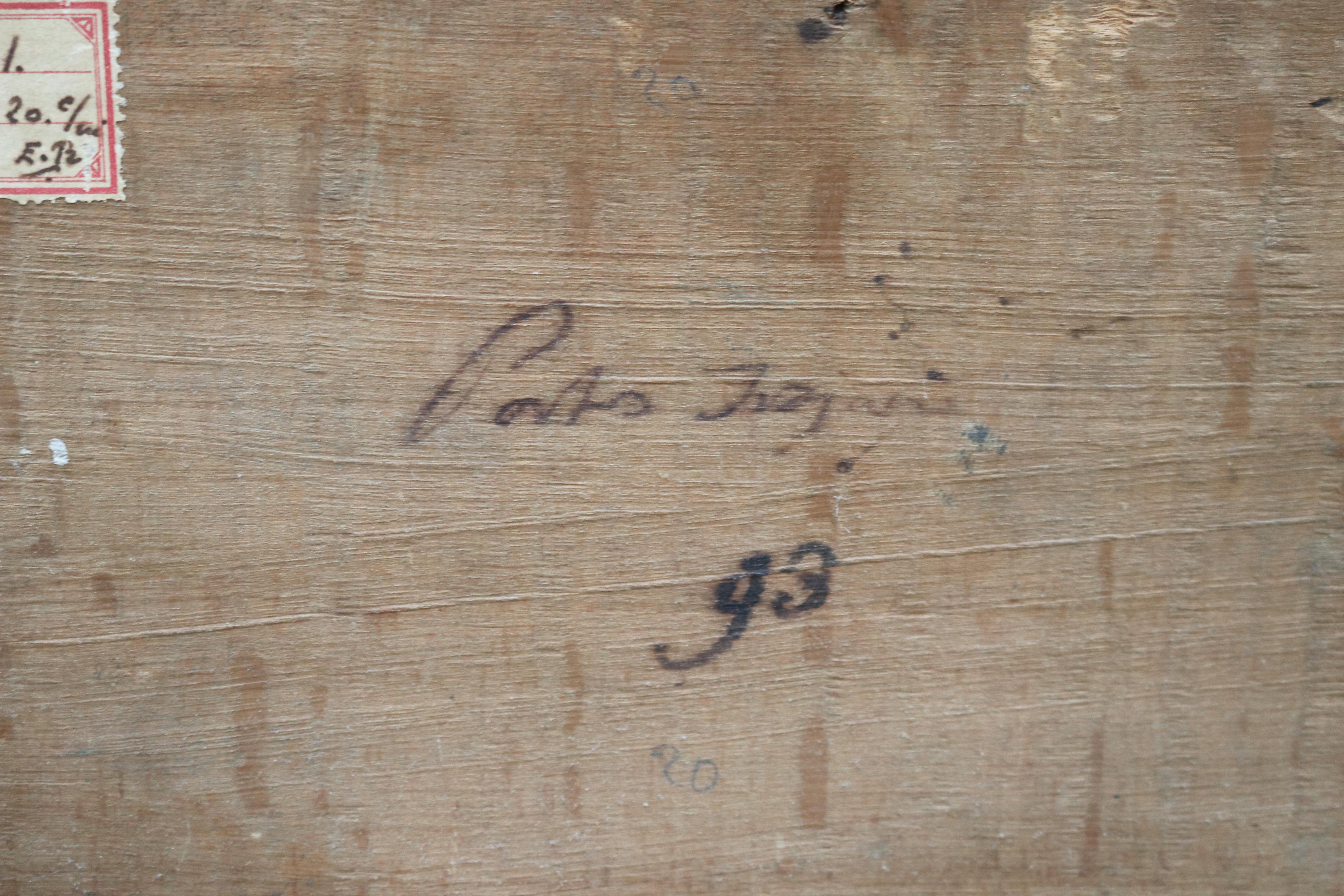 Bois Peinture à l'huile sur bois du 19ème siècle représentant deux gallons, signée par la marine française en vente