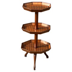 19th Century French Marquetry 3-Tier Octagonal Dumb Waiter