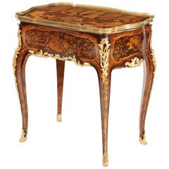 19th Century French Marquetry and Gilt Bronze Table in the Manner of J-F Oeben