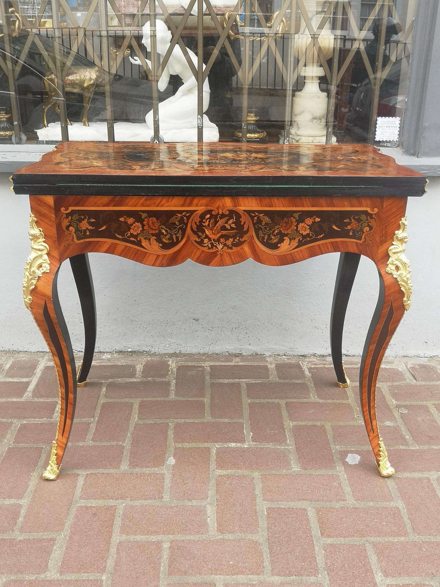 19th Century French Marquetry Card Table For Sale 6