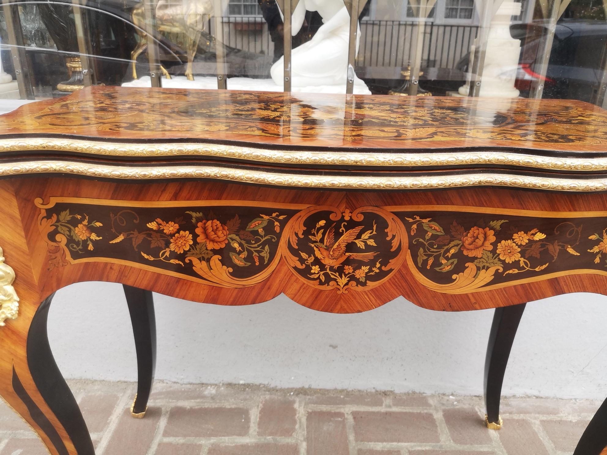 19th Century French Marquetry Card Table For Sale 3