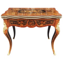 19th Century French Marquetry Card Table