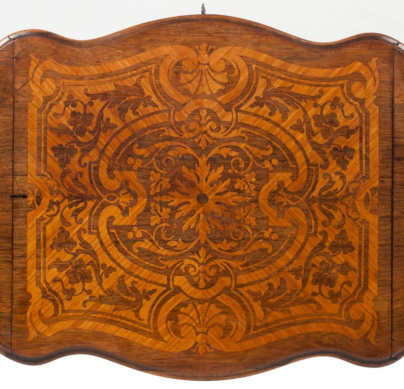 19th Century French Marquetry Drop-Leaf Table For Sale 2