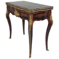 19th Century French Marquetry Fold-Over Card Table