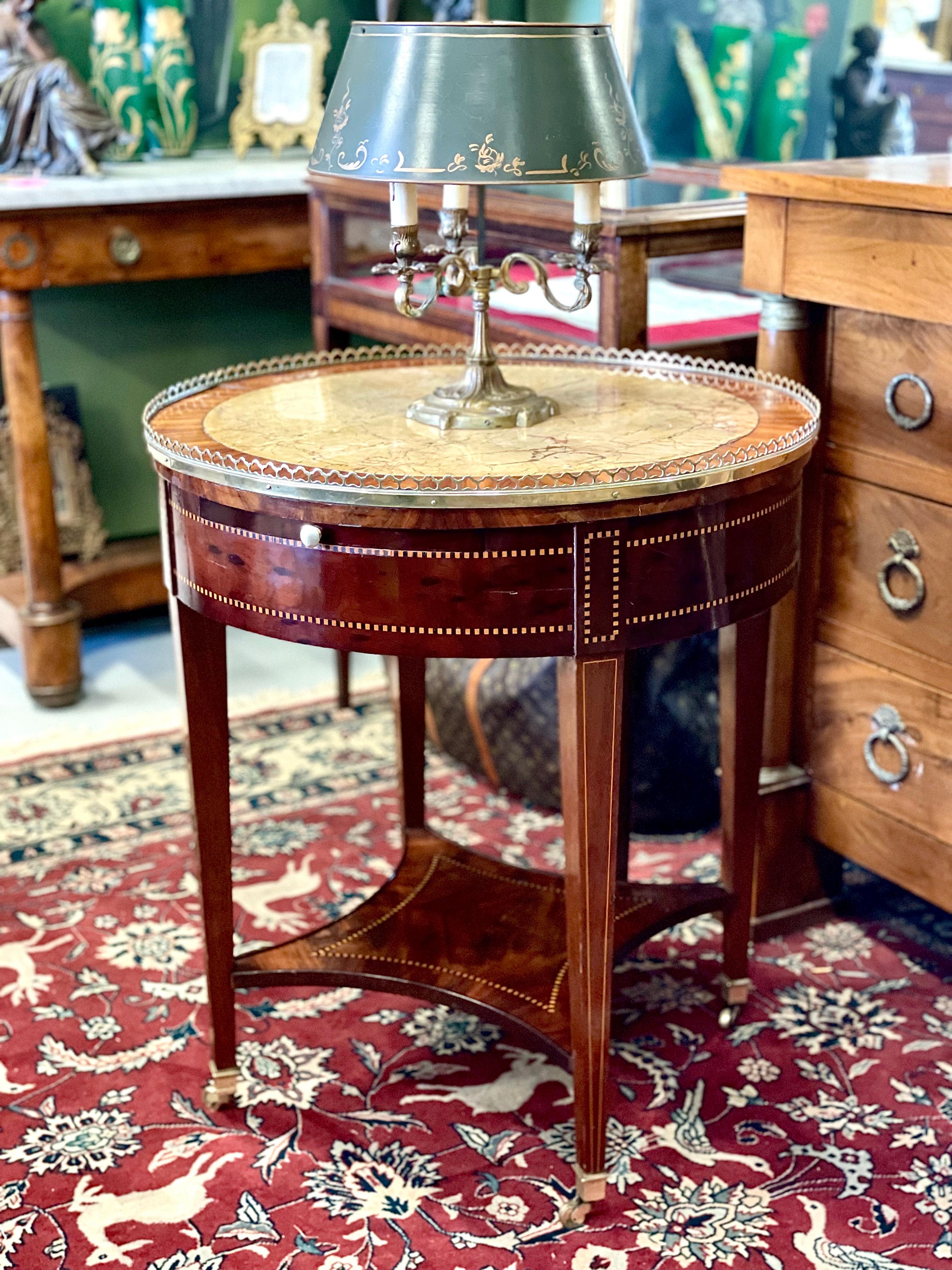 19th Century French Marquetry Inlaid Gueridon Table For Sale 5