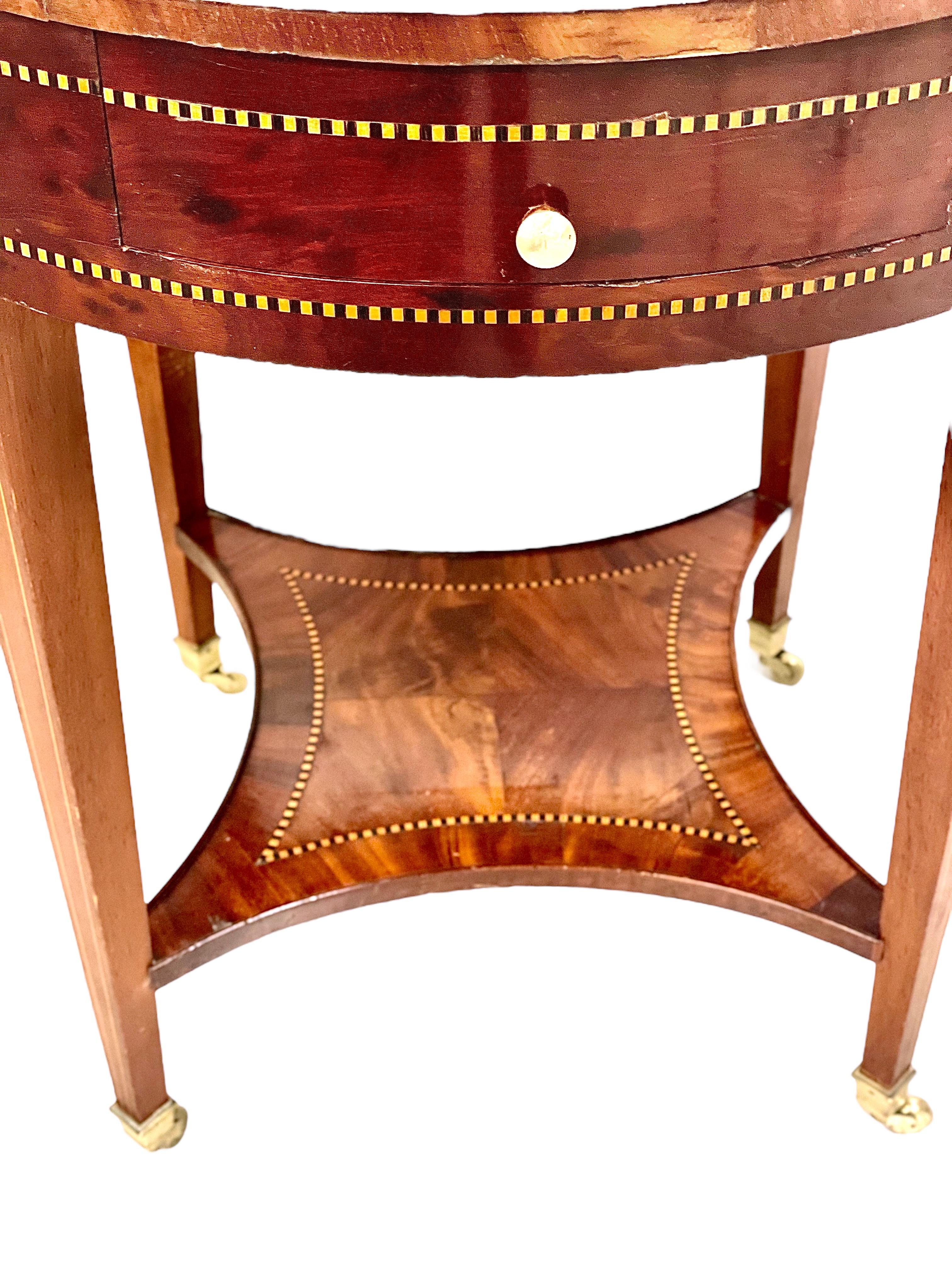 Napoleon III 19th Century French Marquetry Inlaid Gueridon Table For Sale