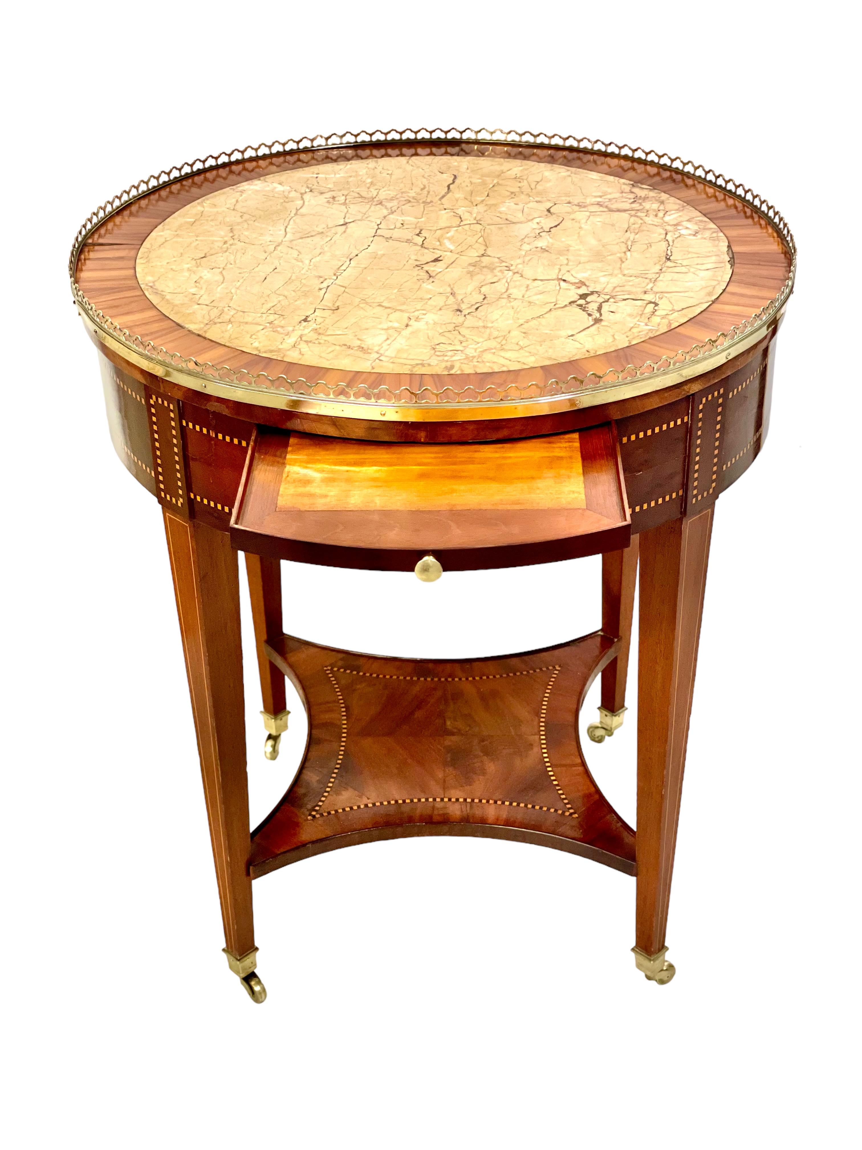 19th Century French Marquetry Inlaid Gueridon Table For Sale 3