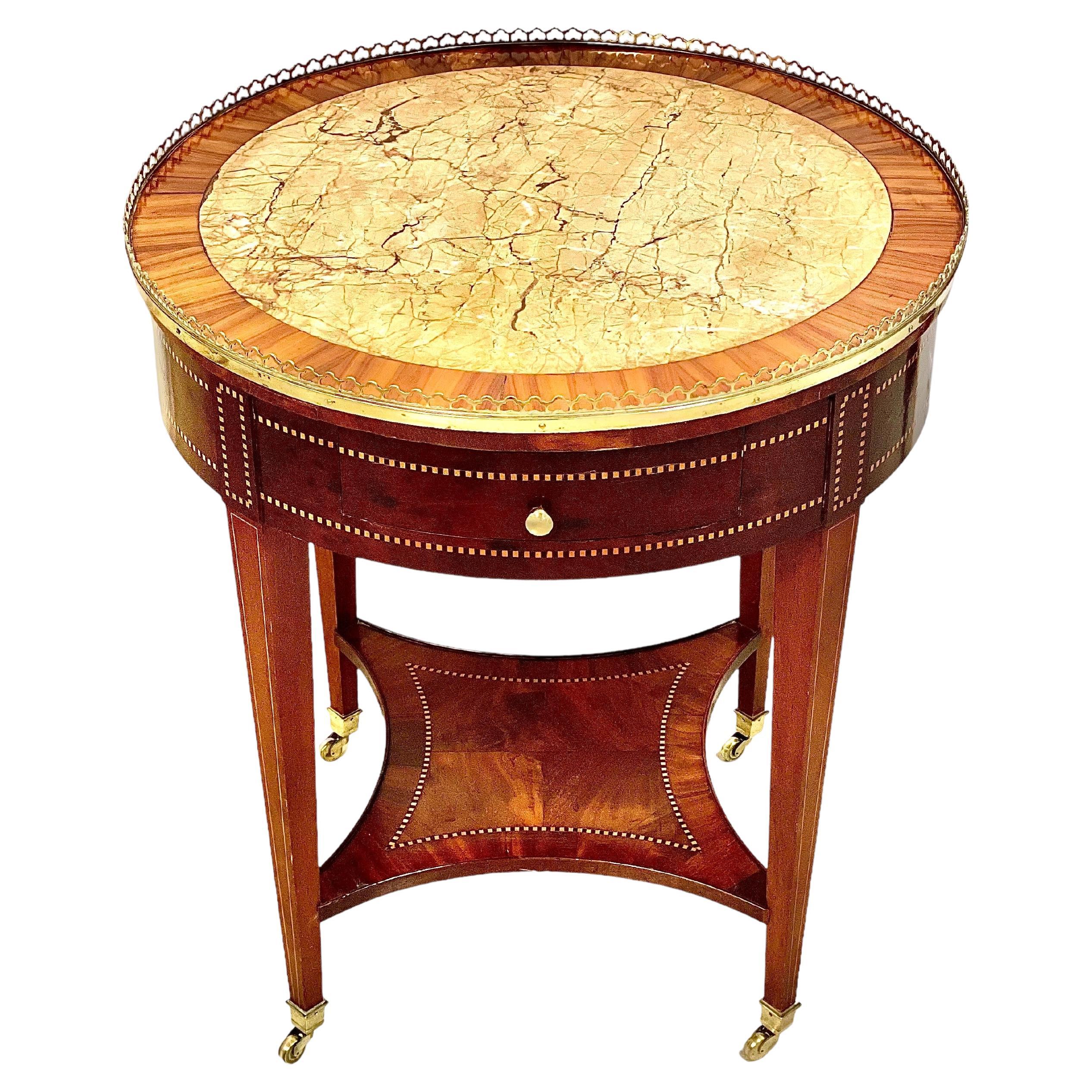 19th Century French Marquetry Inlaid Gueridon Table