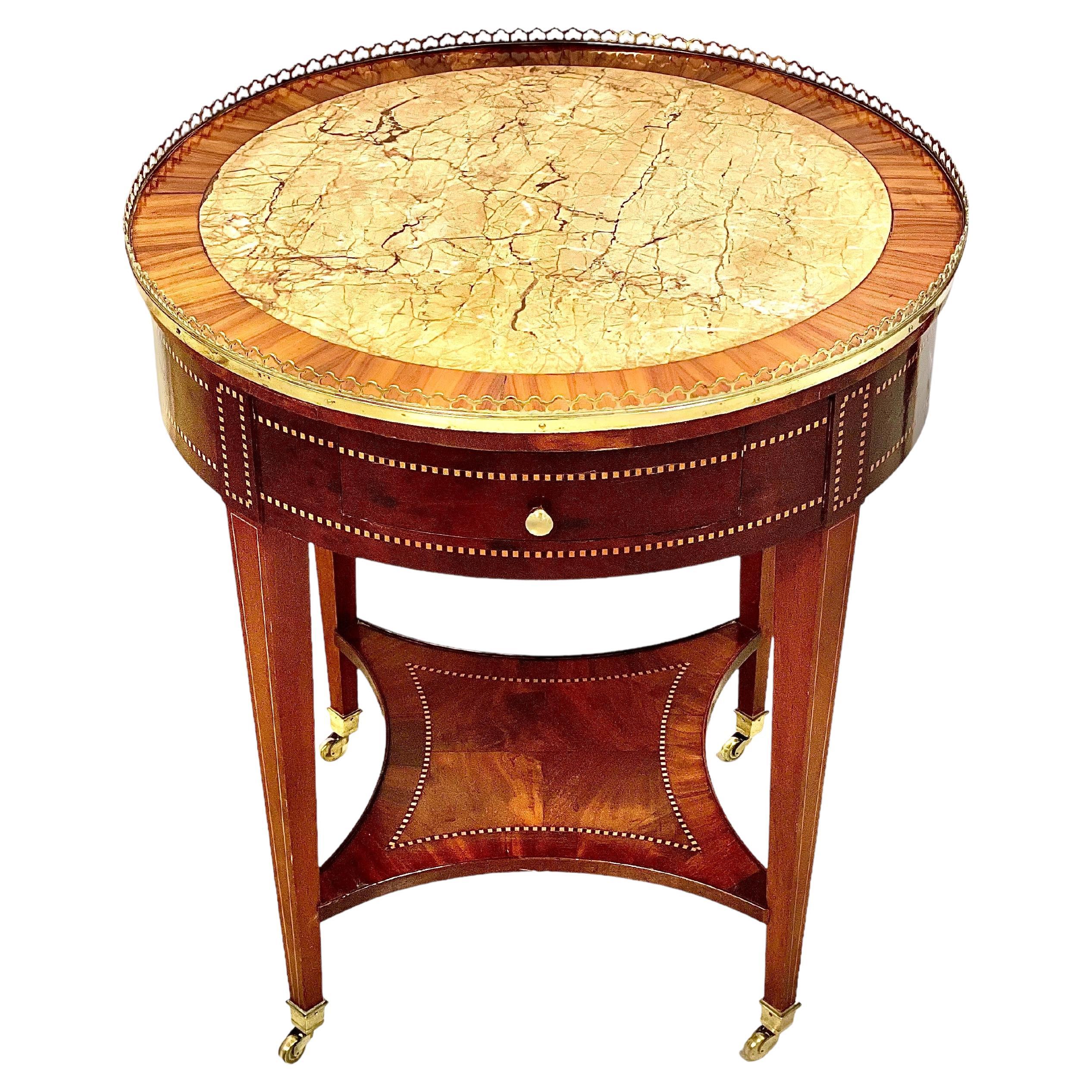 Table à Gueridon en marqueterie française du 19e siècle