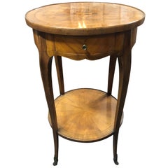 19th Century French Marquetry Inlaid Walnut Side Table