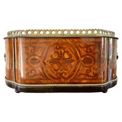 19th Century French Marquetry Jardiniere Box with Bronze Ormolu Mounts